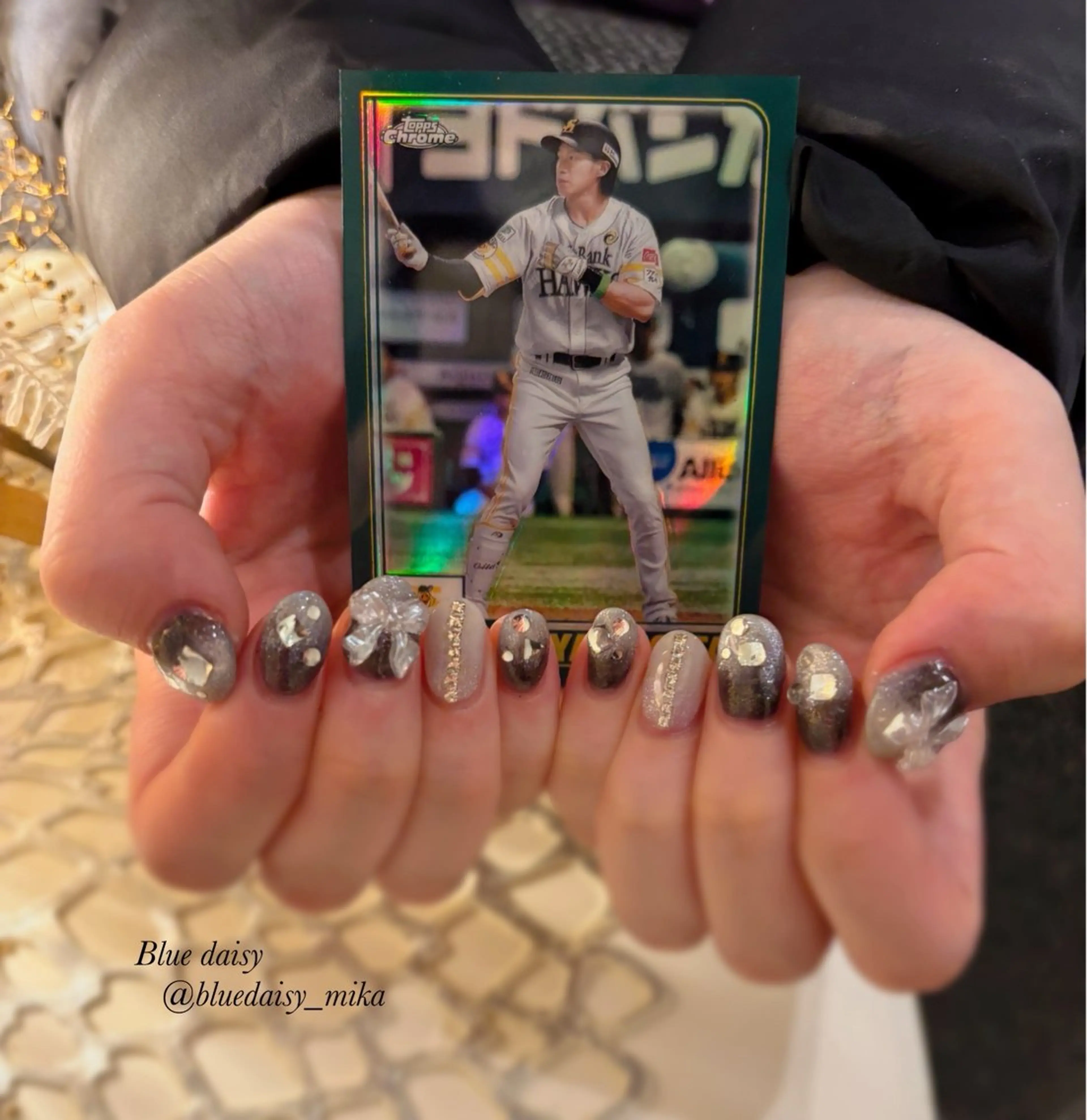 ネイル アートネイル ハンドネイル Blue daisy 栄本店のネイルデザイン