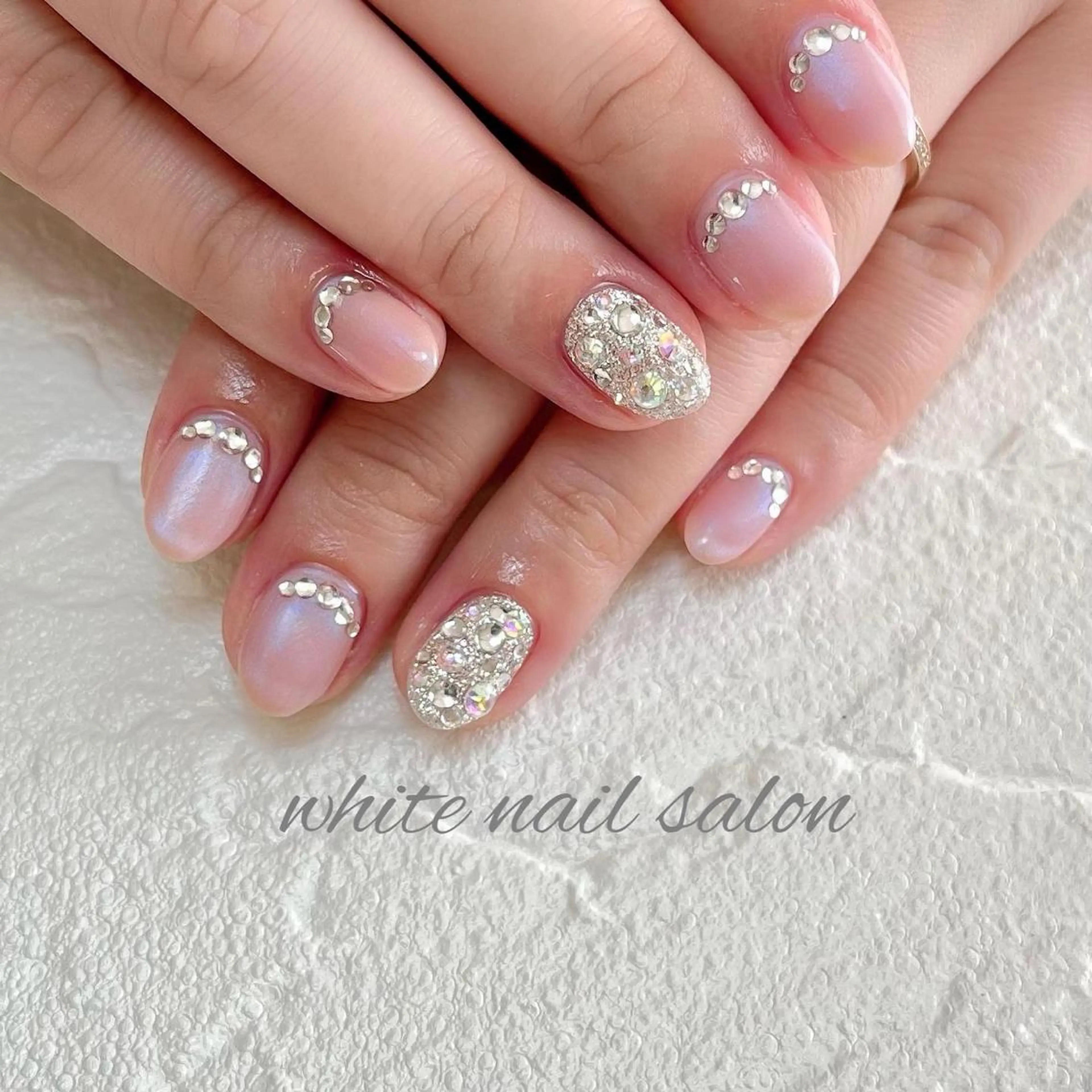 ネイル フットネイル ジェルネイル ハードジェル ラメ(グリッター) 持ち込み ハンドネイル white nail salonのネイルデザイン