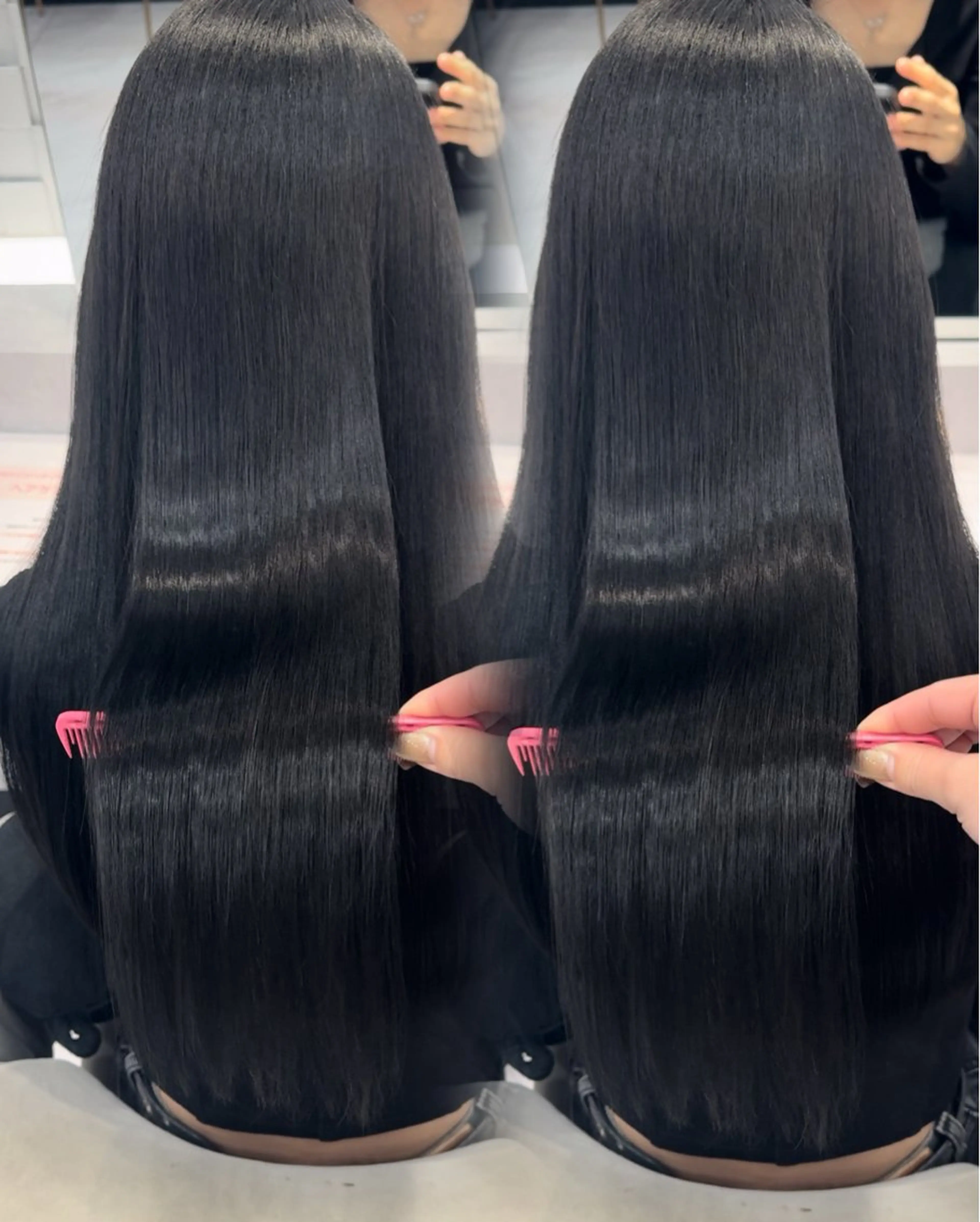 ロング カラー ブリーチ 韓国風ヘア トリートメント トリートメント 艶カラー/レイヤー ✨/韓国ヘアのヘアスタイル