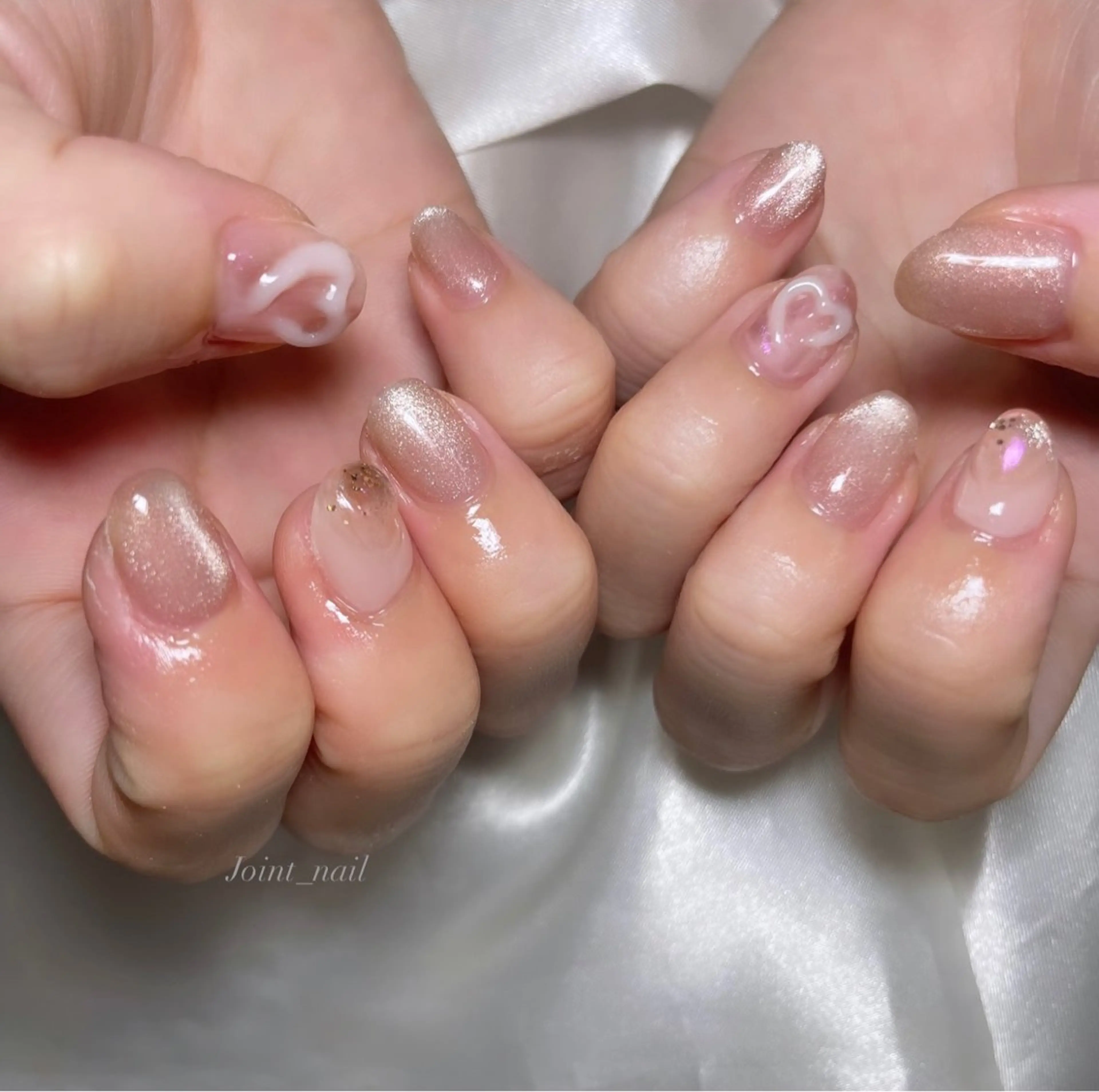 ネイル アートネイル 氷ネイル・うるうるネイル 持ち込み ハンドネイル Joint_ nailのネイルデザイン