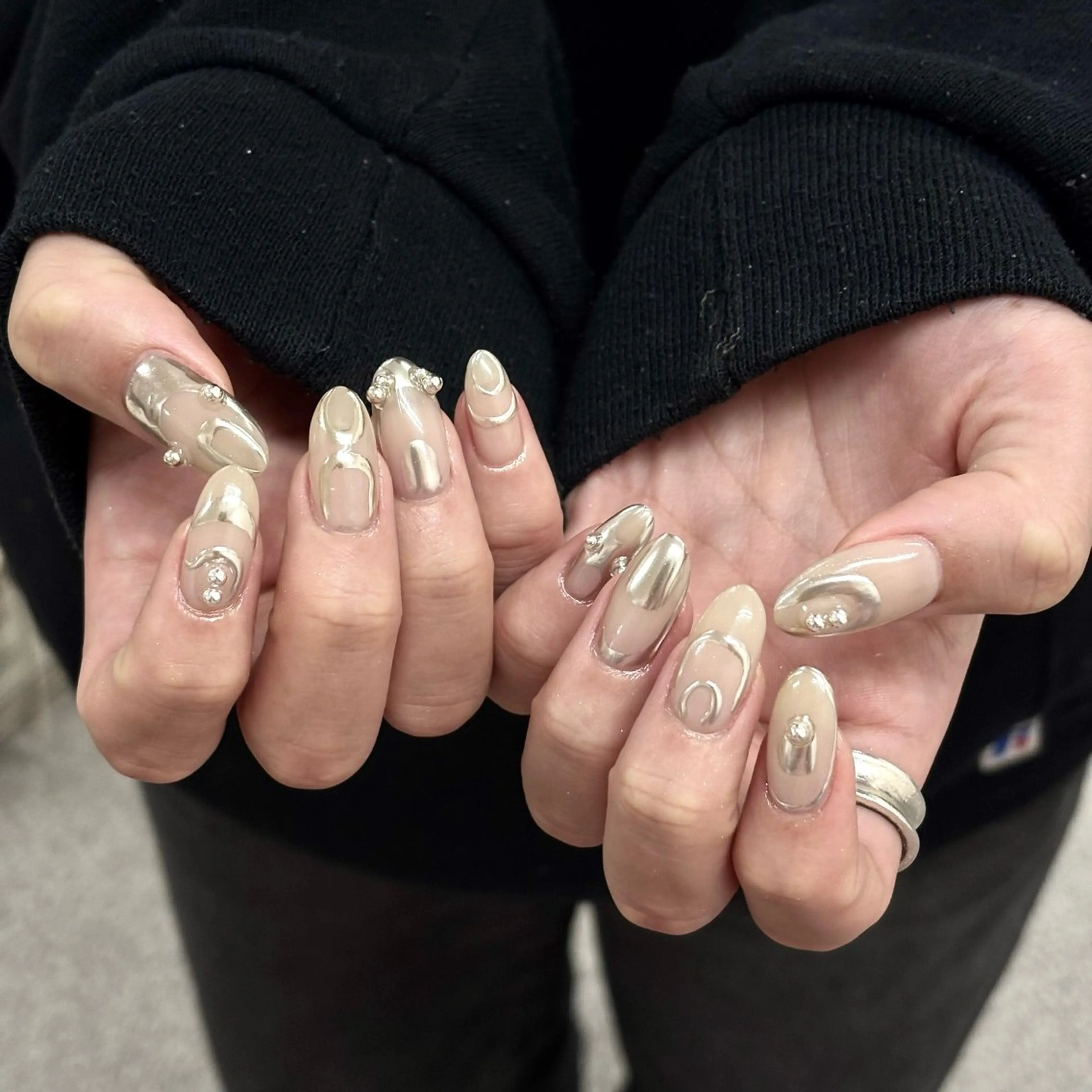 ネイル アートネイル フレンチネイル ジェルネイル ガラスフレンチ 韓国ネイル Kozeni NAIL SALONのネイルデザイン