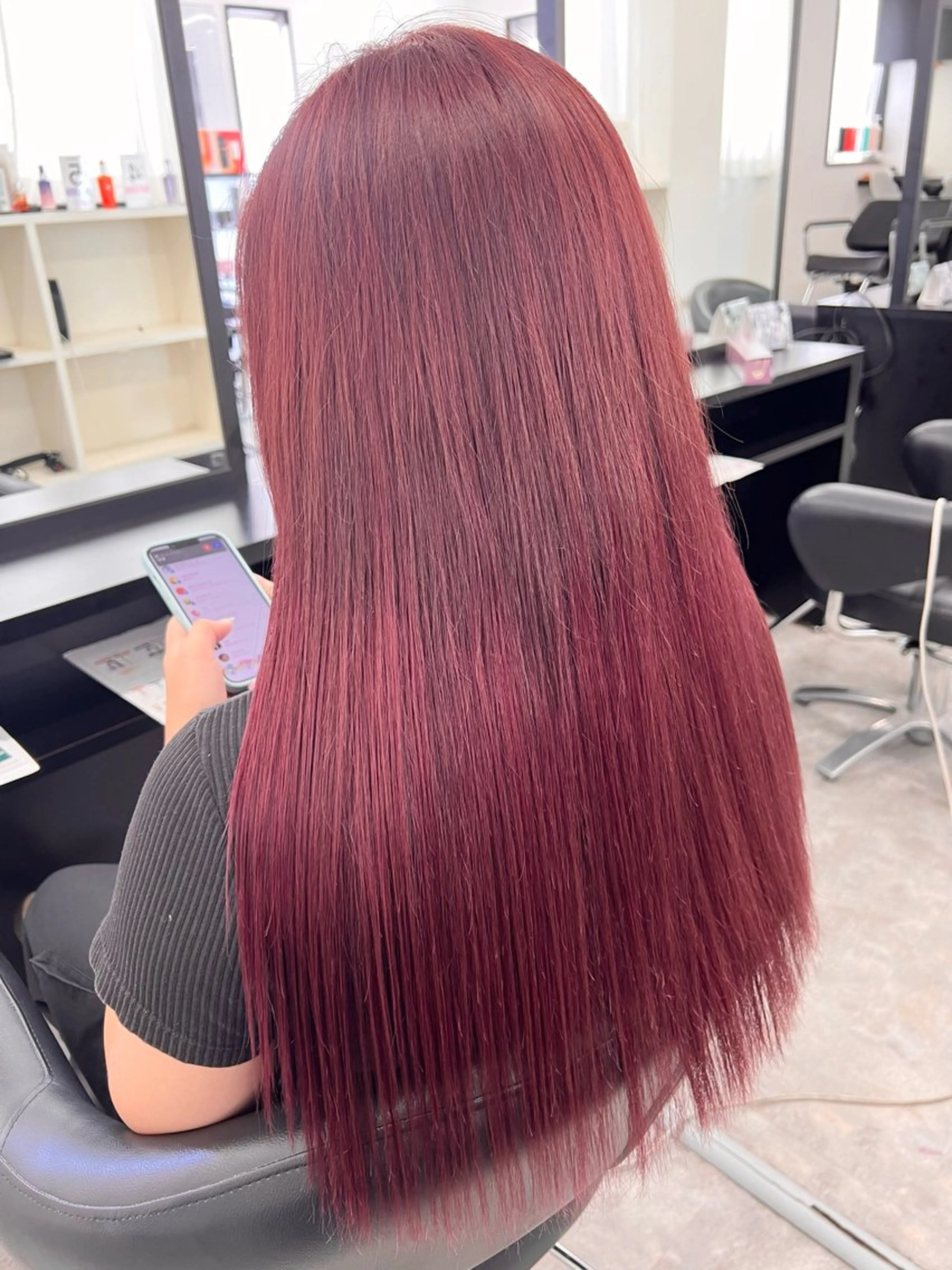 ロング カラー レッドカラー C'LD Hair トモヤのヘアスタイル