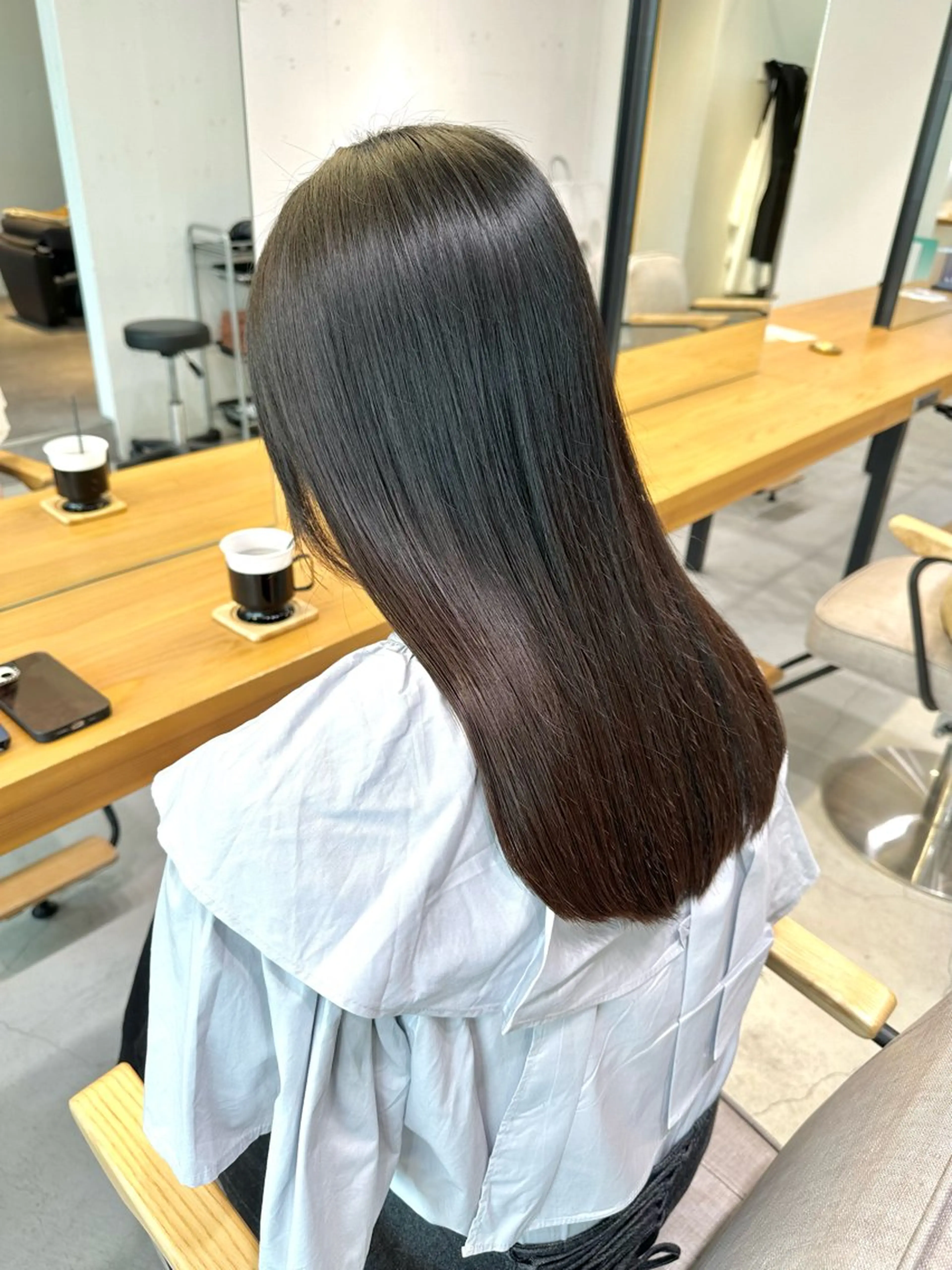 ロング カット 縮毛矯正 上野湧太 髪質改善/艶カラーのヘアスタイル