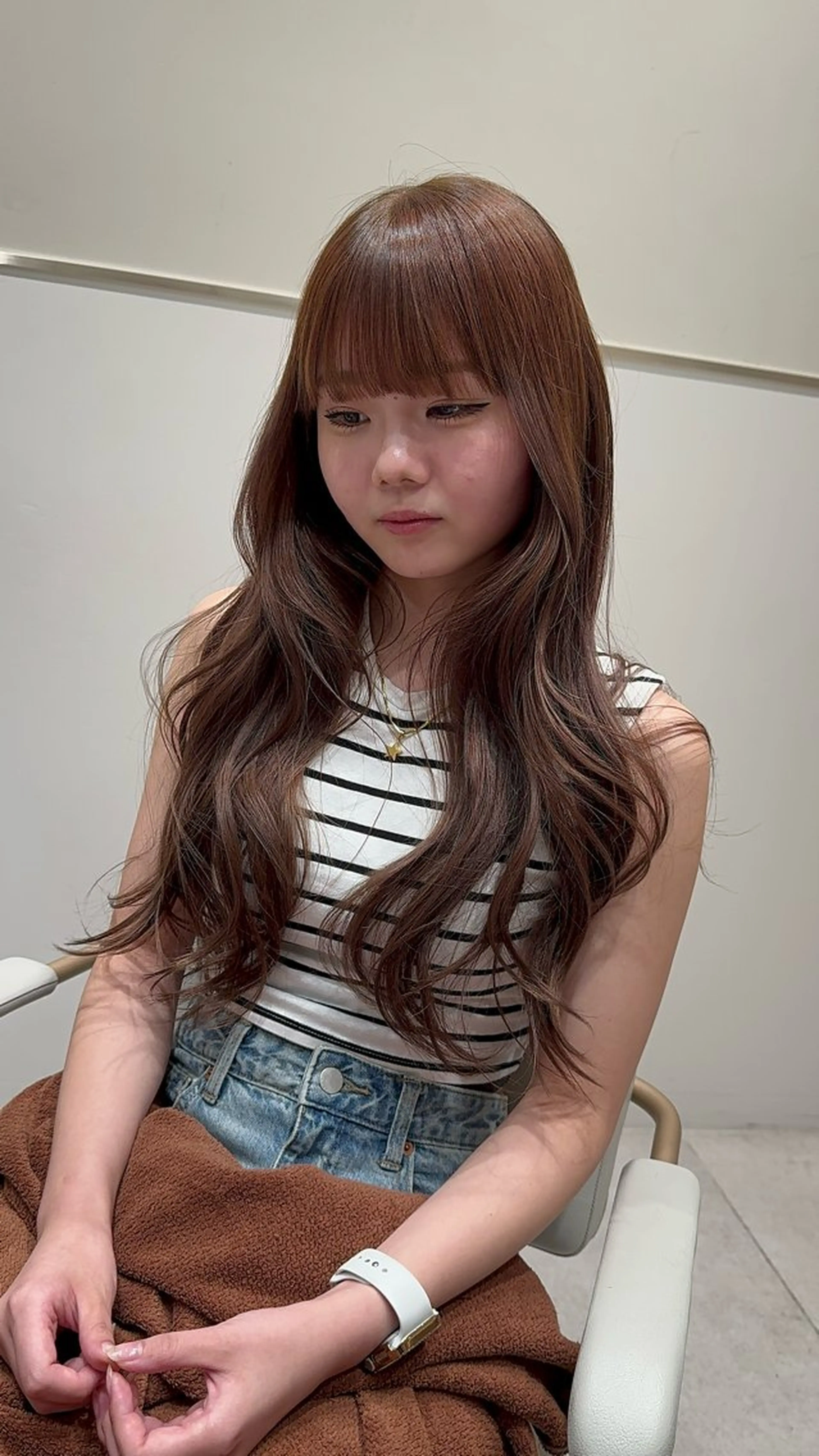 ロング カラー ヘアカラー トリートメント レイヤーカット/透明 感カラー🐬永井瑠栞のヘアスタイル