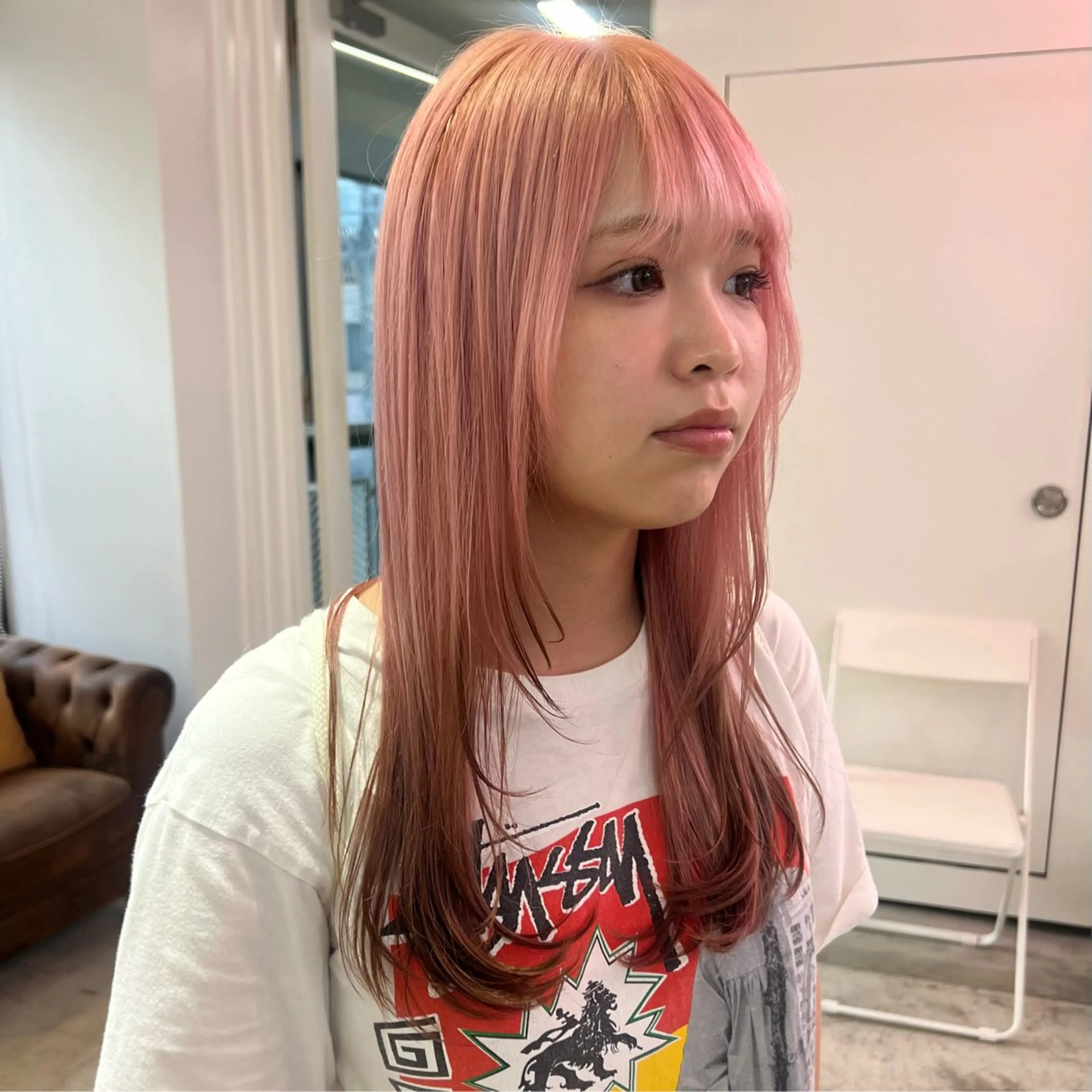 セミロング カラー パーマ ヘアアレンジ メンズ 🧨ブリーチー×ボブ レイヤー💎じゅえるのヘアスタイル