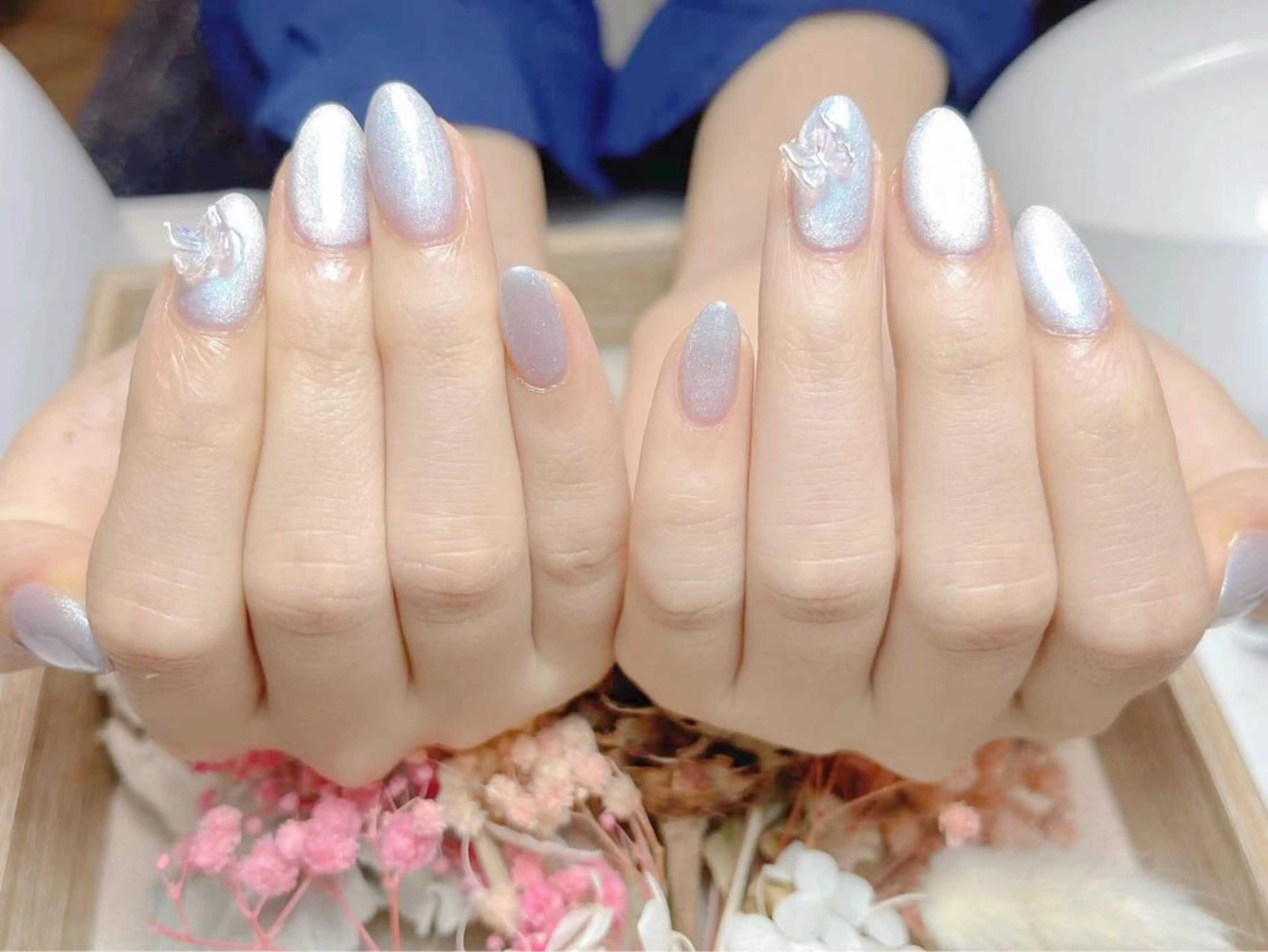 minimo限定マグネットorミラーorフラッシュワンカラー2色まで、厚み出し込み🌻ソフトジェルオフ無料の写真