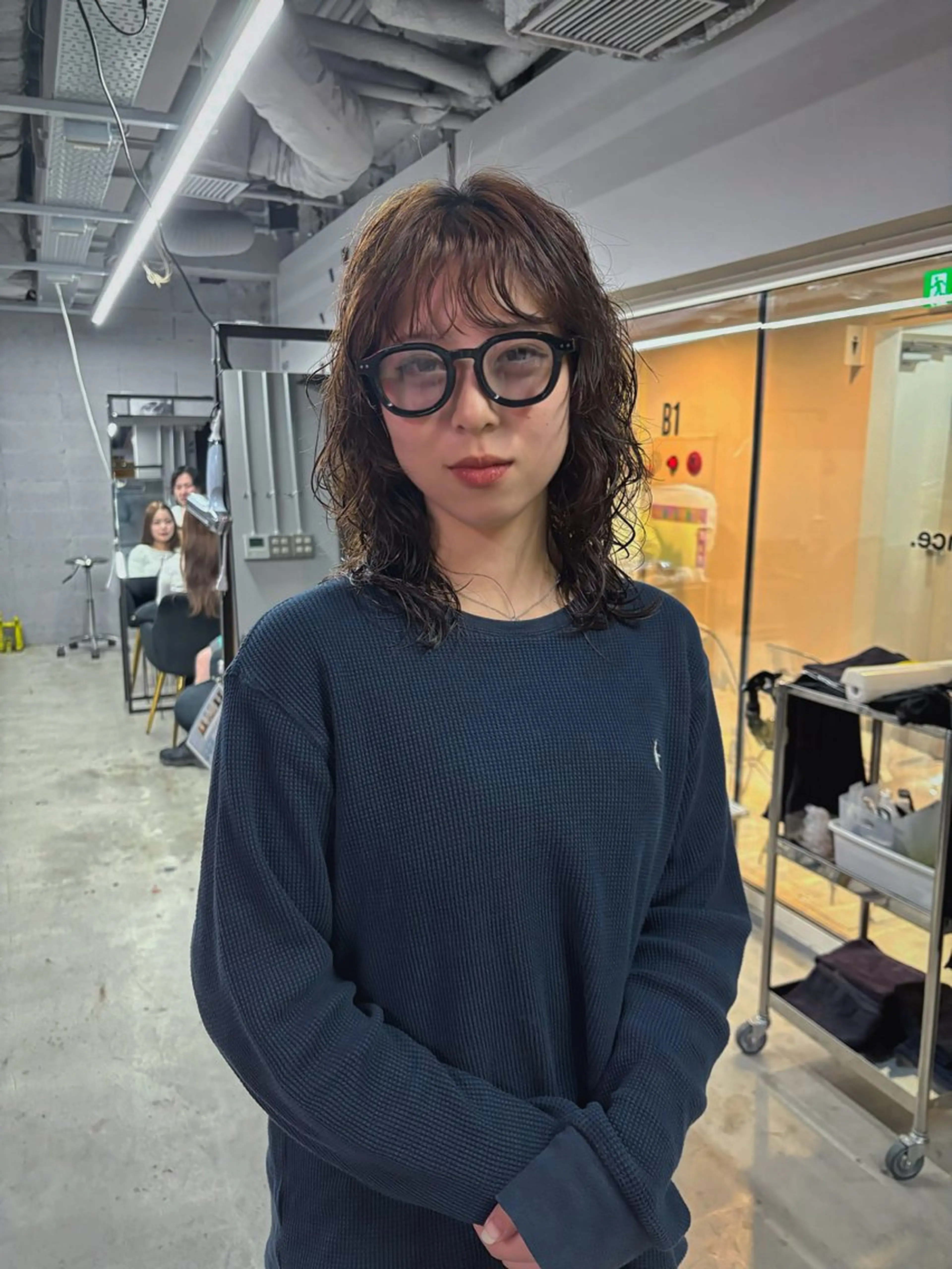 骨格補正カット+デザインパーマ+脂質補給ケア（+2200）の写真