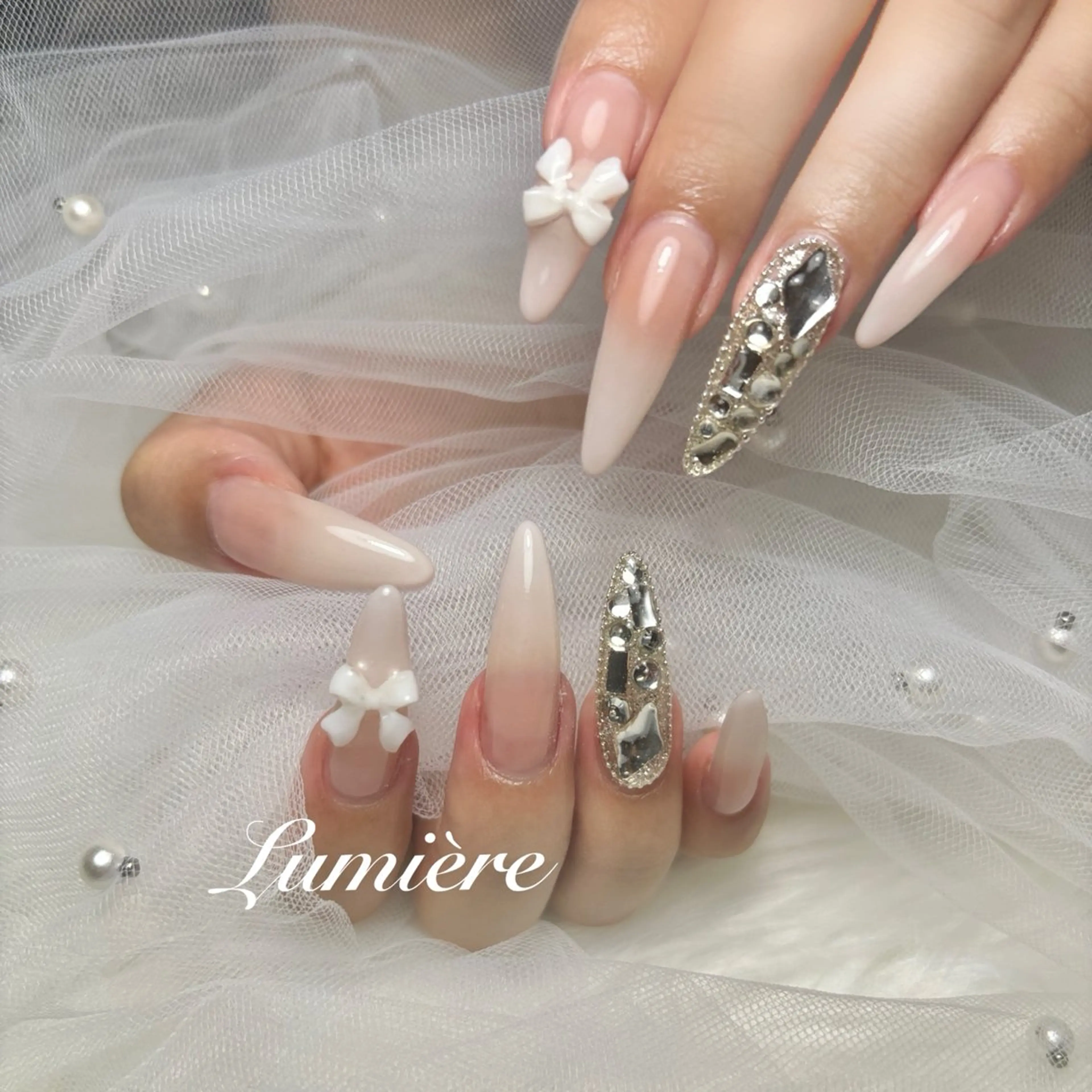 ネイル ロングネイル Lumière｜ ロング｜ワンホンのネイルデザイン