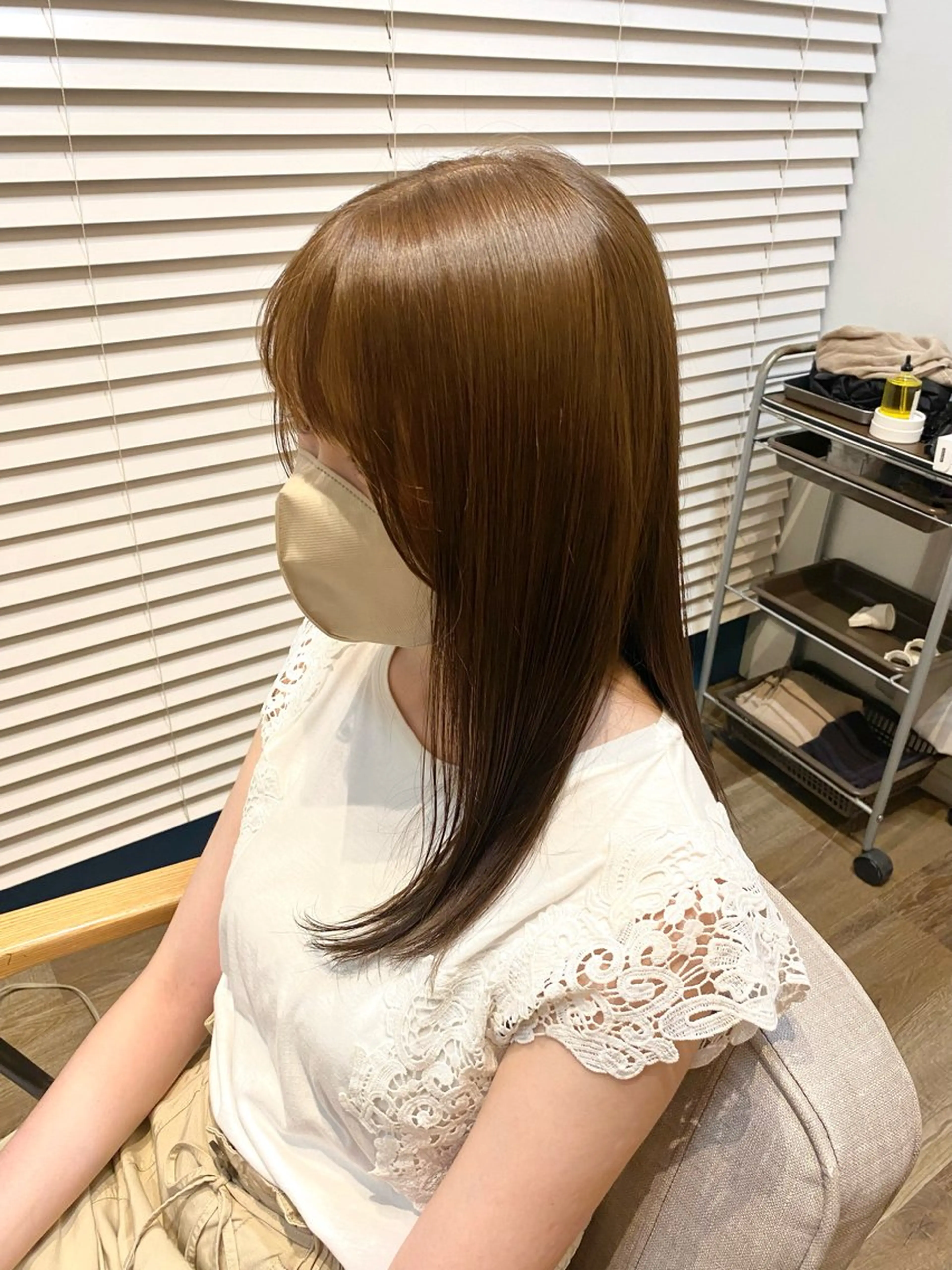 セミロング カラー ヘアアレンジ ブリーチ ブラウンカラー ブリーチなしカラー Kai by BalcoNY所属・宮本 紗阿弥のヘアスタイル