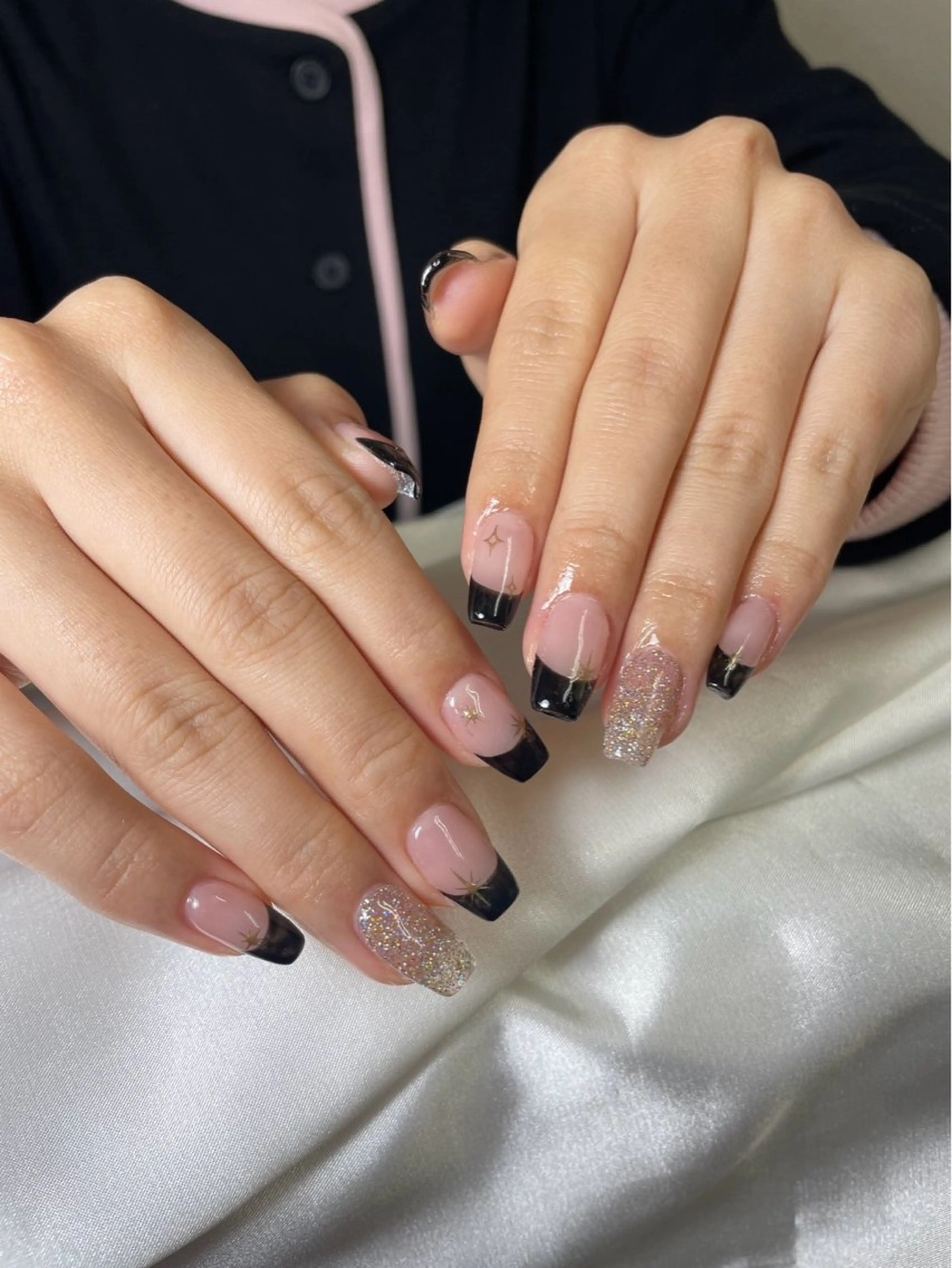 ネイル ブラウン チークネイル 桜ネイル 長さ出し フットネイル ハンドネイル XIINH NAIL SALONのネイルデザイン