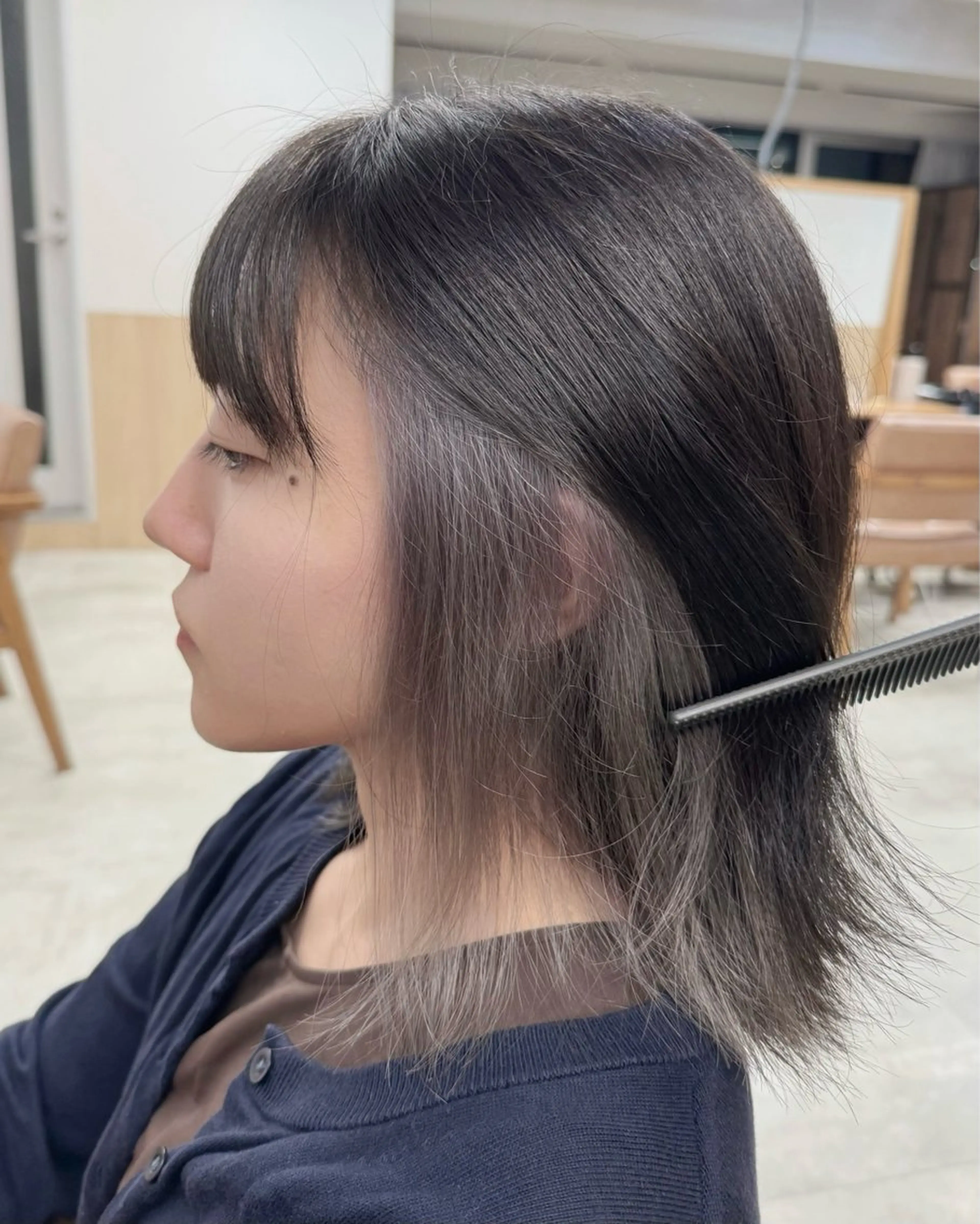 ミディアム カラー 透明感カラー グレージュ インナーカラー シルバー ヘアカラー トリートメント 縮毛矯正/艶カラー /髪質改善/せいぎのヘアスタイル