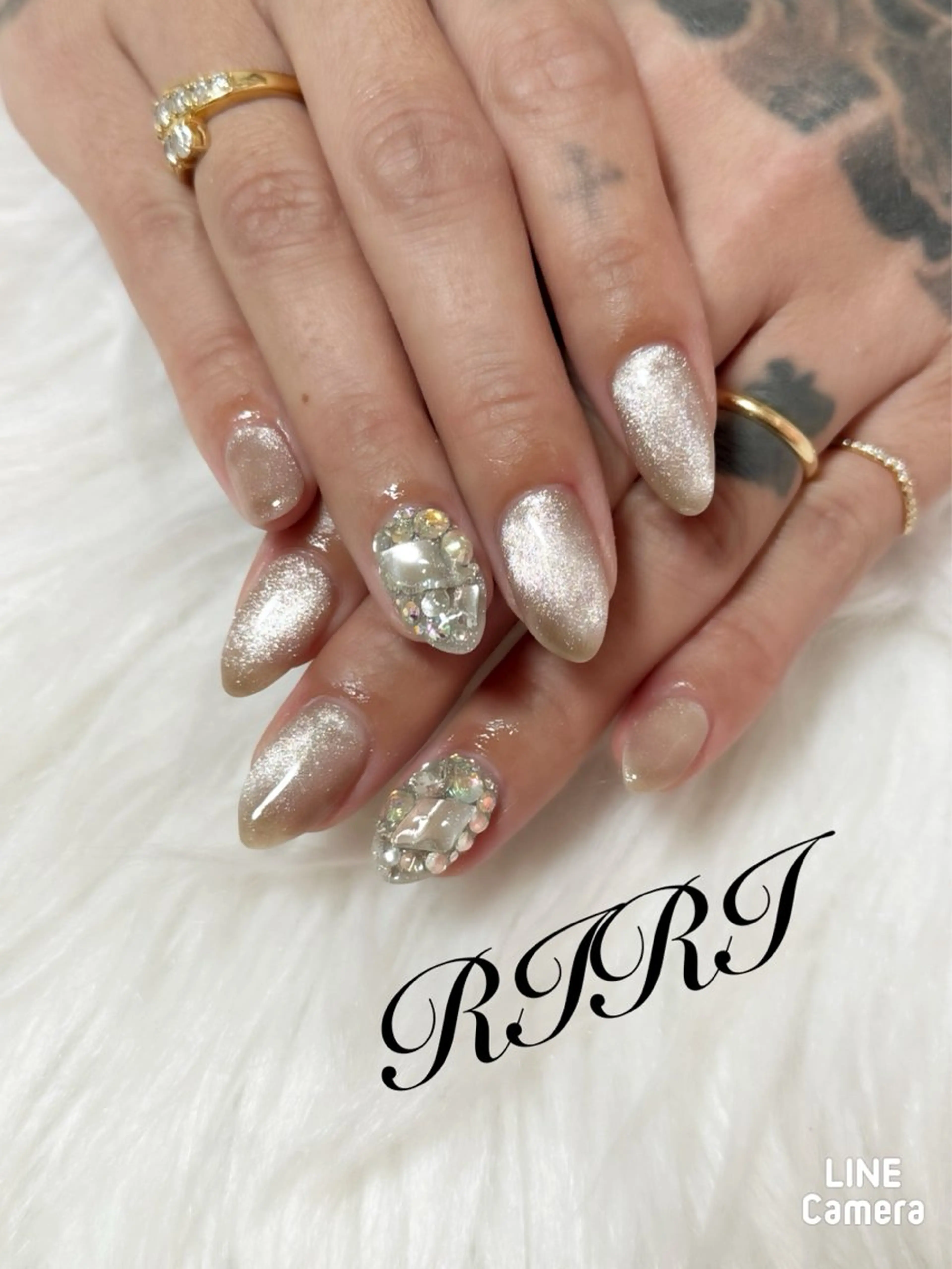 ネイル ジェルネイル 韓国ネイル マグネットネイル ショートネイル 春ネイル ハンドネイル riri オーナーのネイルデザイン