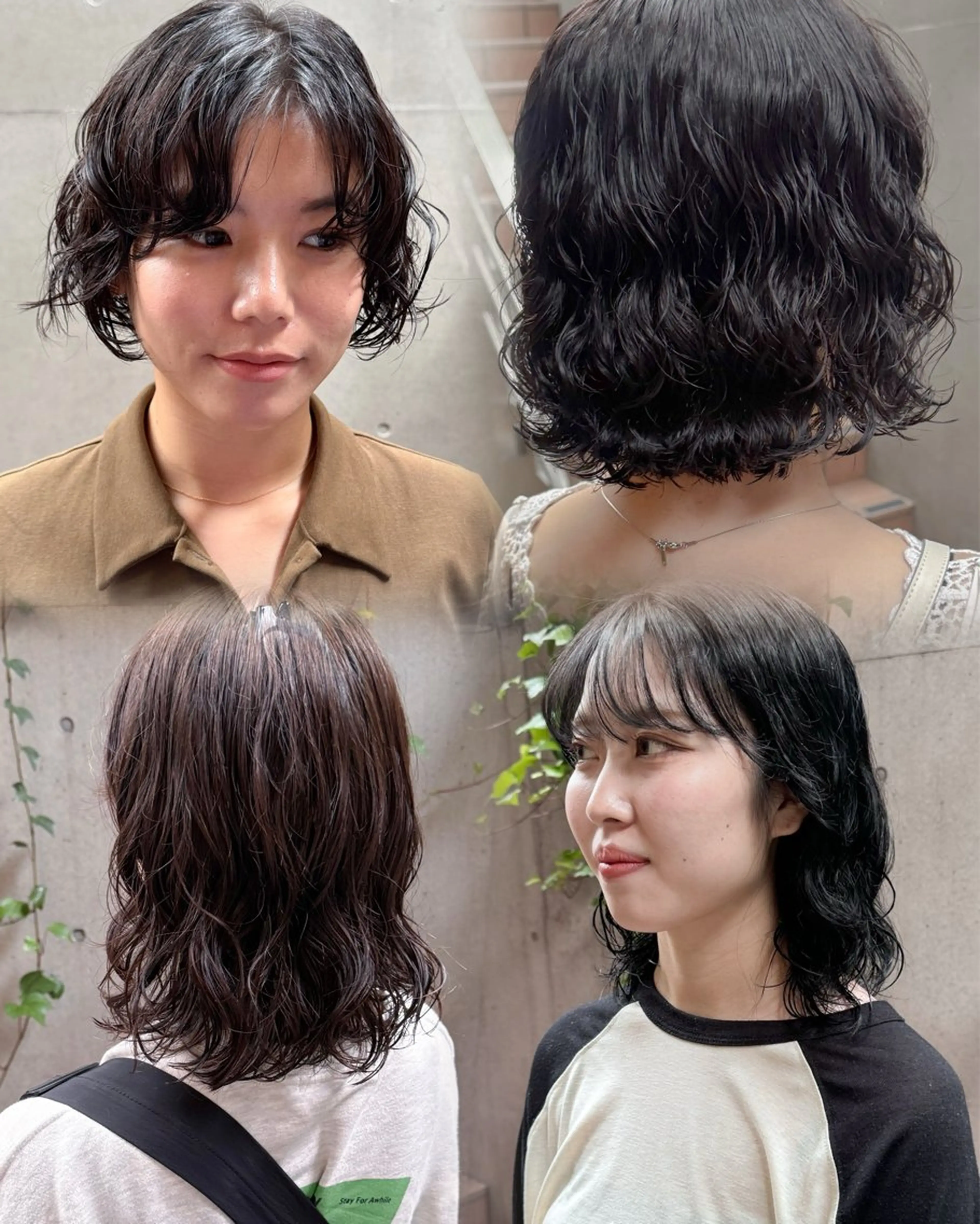 ショート パーマ 伸ばしかけ カット パーマ 大橋 芽衣のヘアスタイル