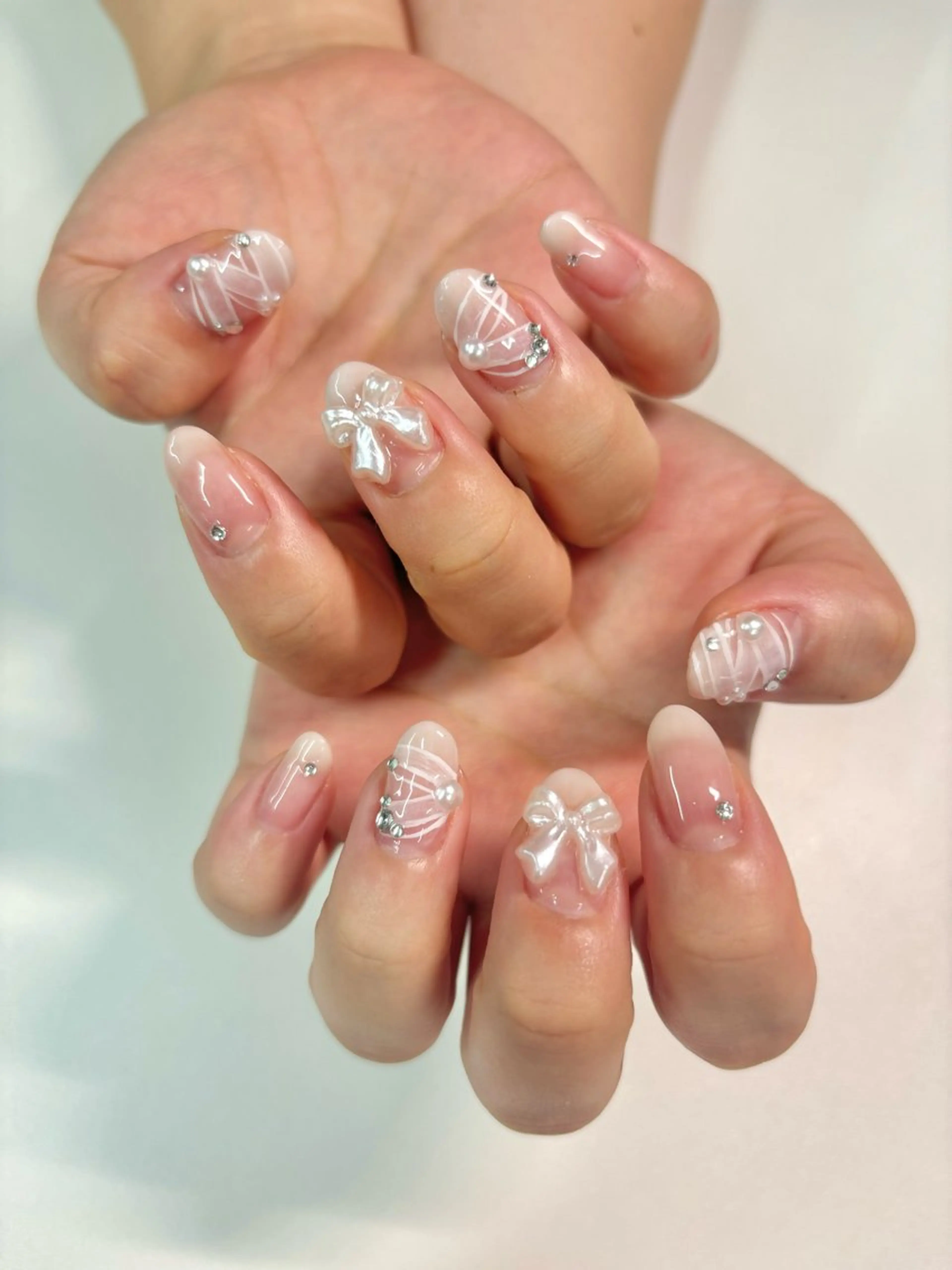 ネイル リボン ハンドネイル Hübsch所属・Sakura Hのネイルデザイン