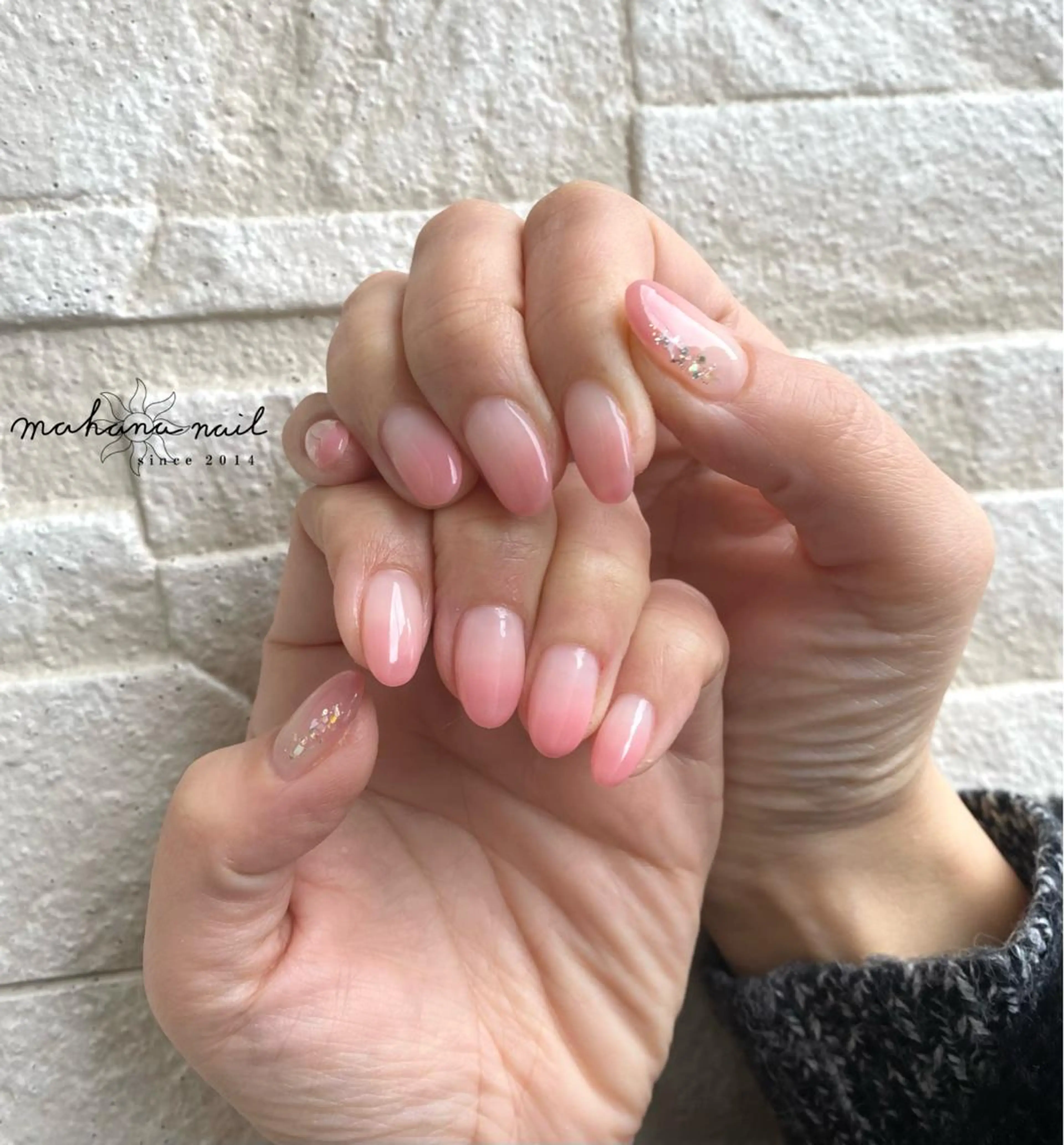 ネイル クリアネイル グラデーション mahana nailのネイルデザイン
