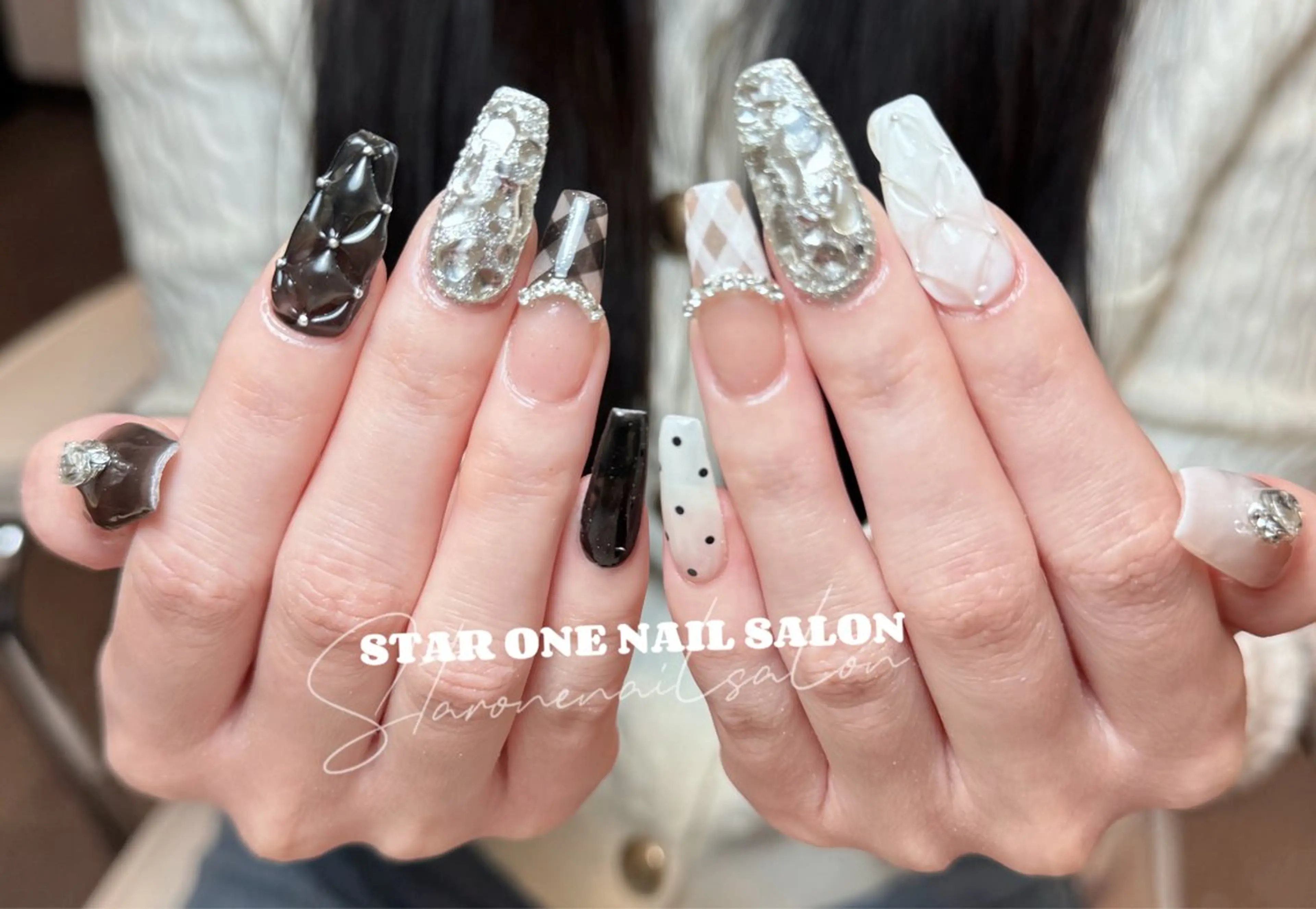 ネイル ハンドネイル 星 あみのネイルデザイン