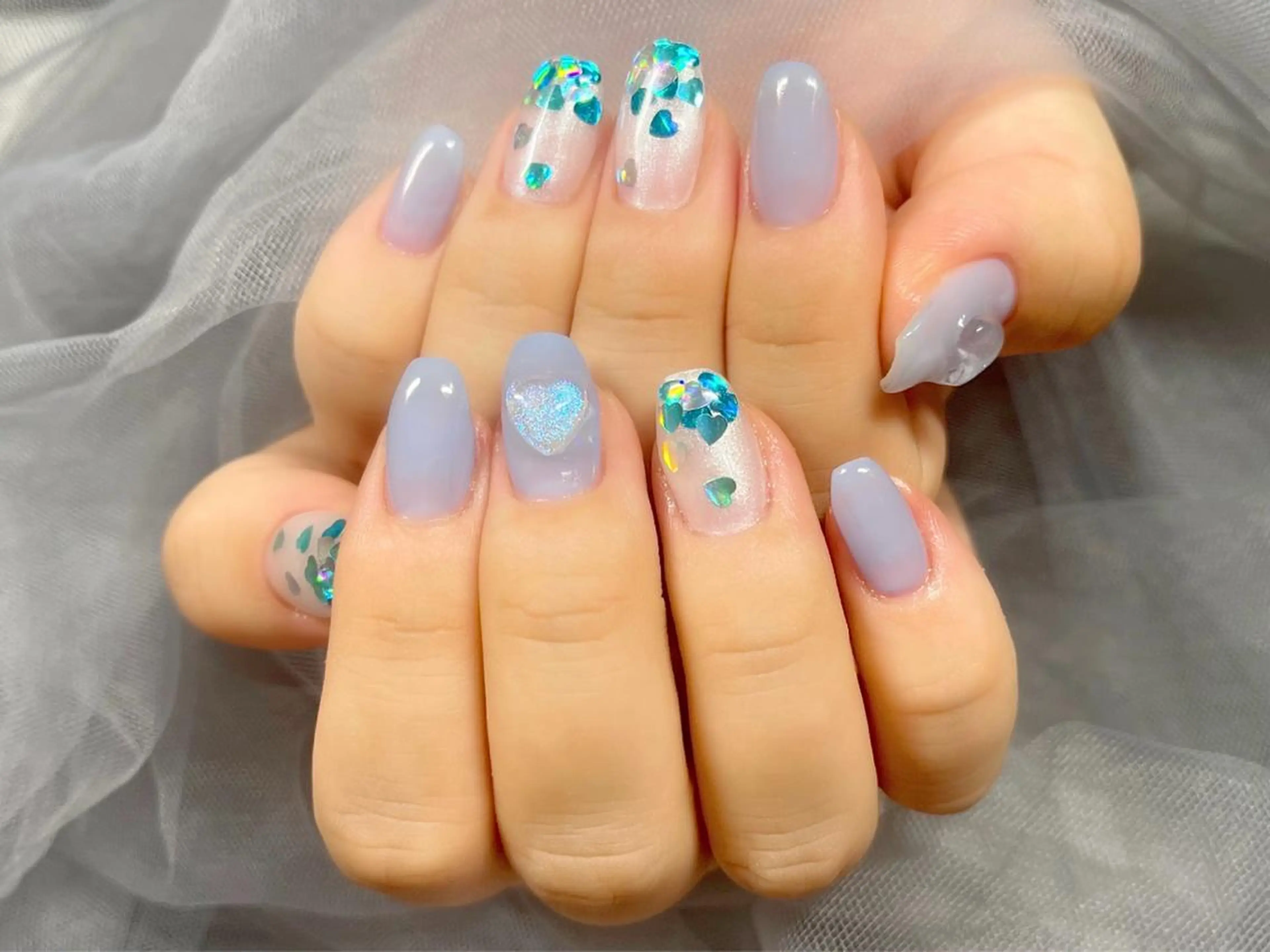 ネイル ハート ハンドネイル Nail Salon KURELLYのネイルデザイン