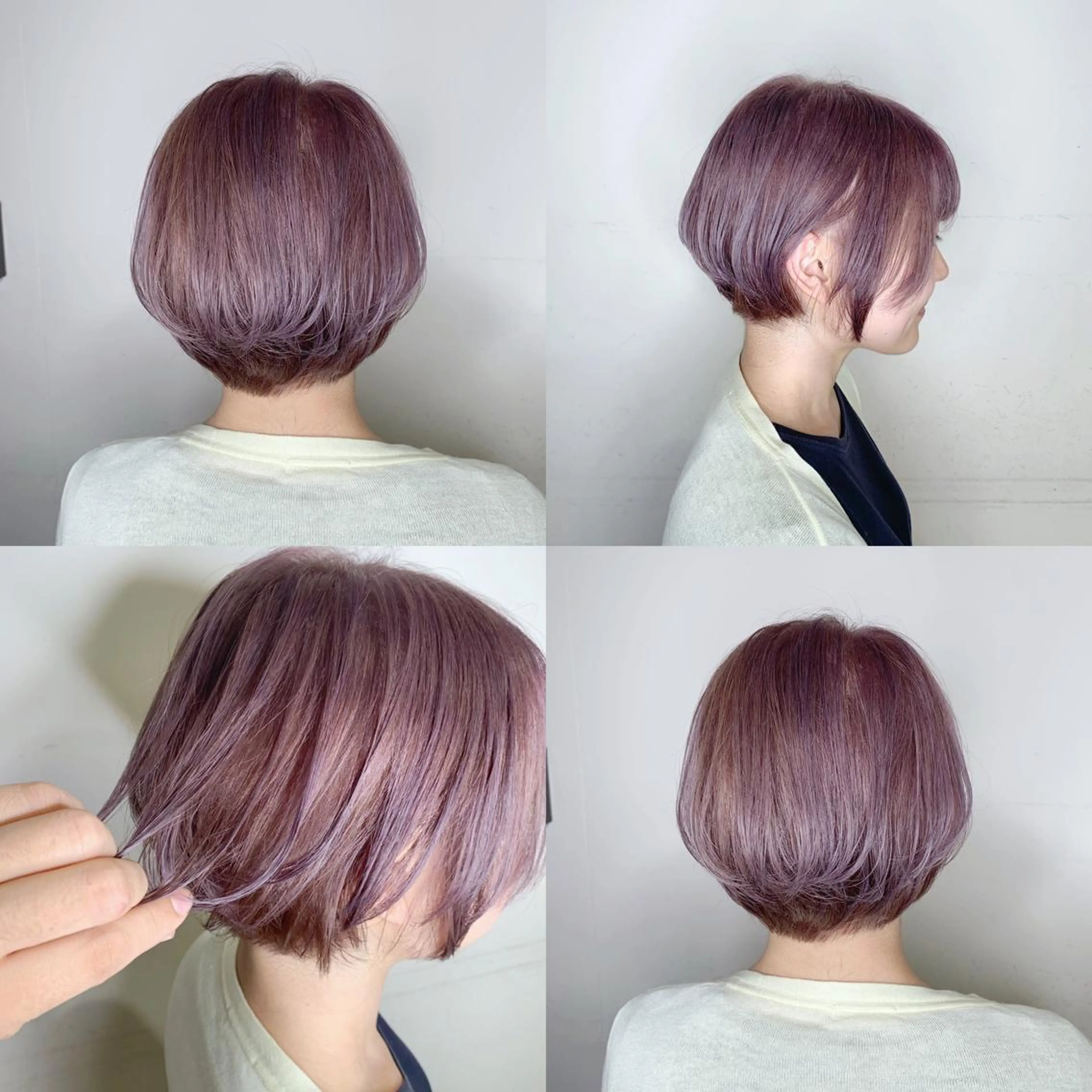 セミロング カラー ヘアアレンジ ブリーチ 透明感カラー パープルカラー 🌿‬ ܸAir 透明感🌱西村知佳のヘアスタイル