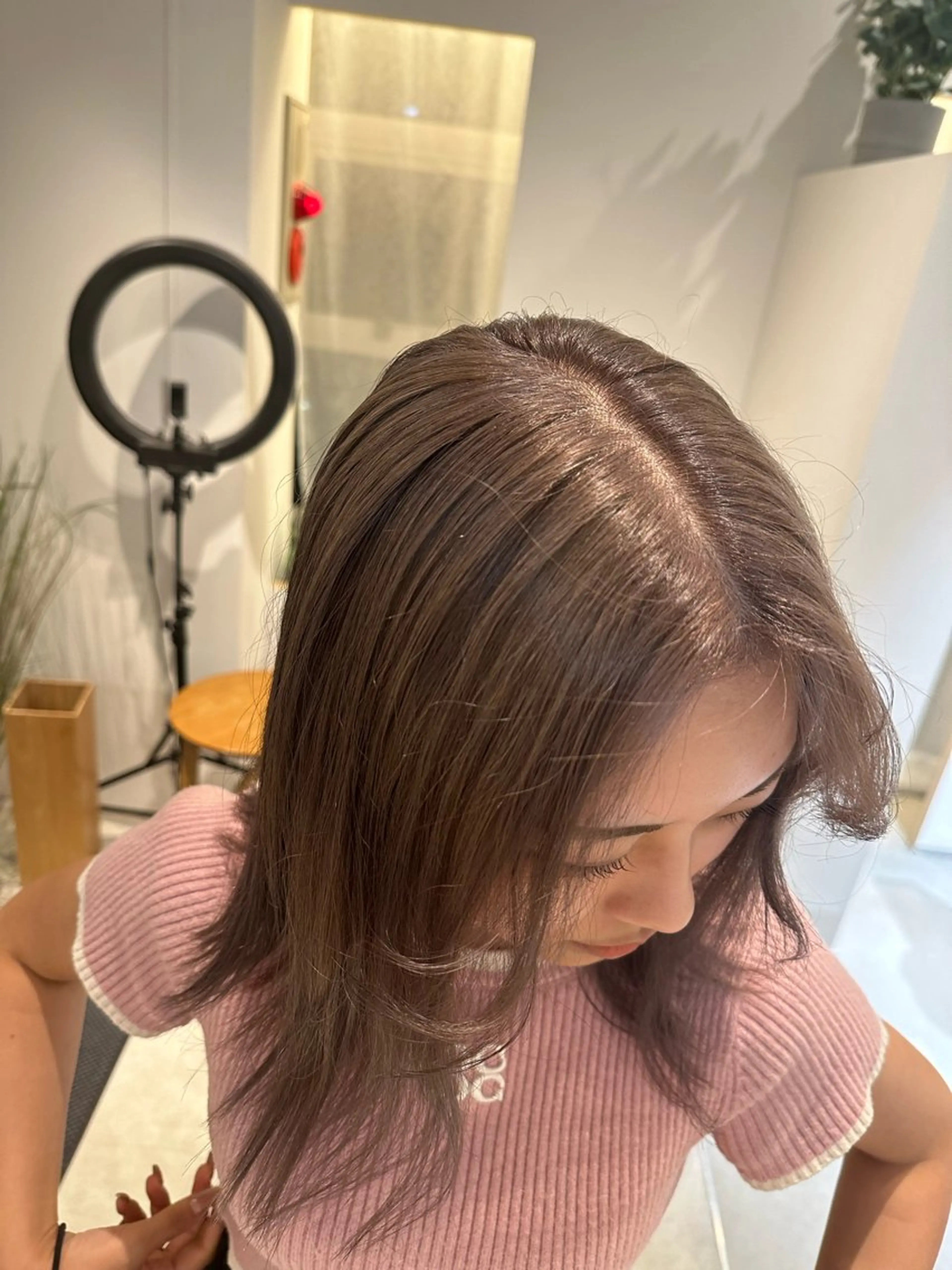 ミディアム カラー グレージュ ヘアカラー トリートメント 暖色/ヘアアレンジ 🎀♡irohaのヘアスタイル