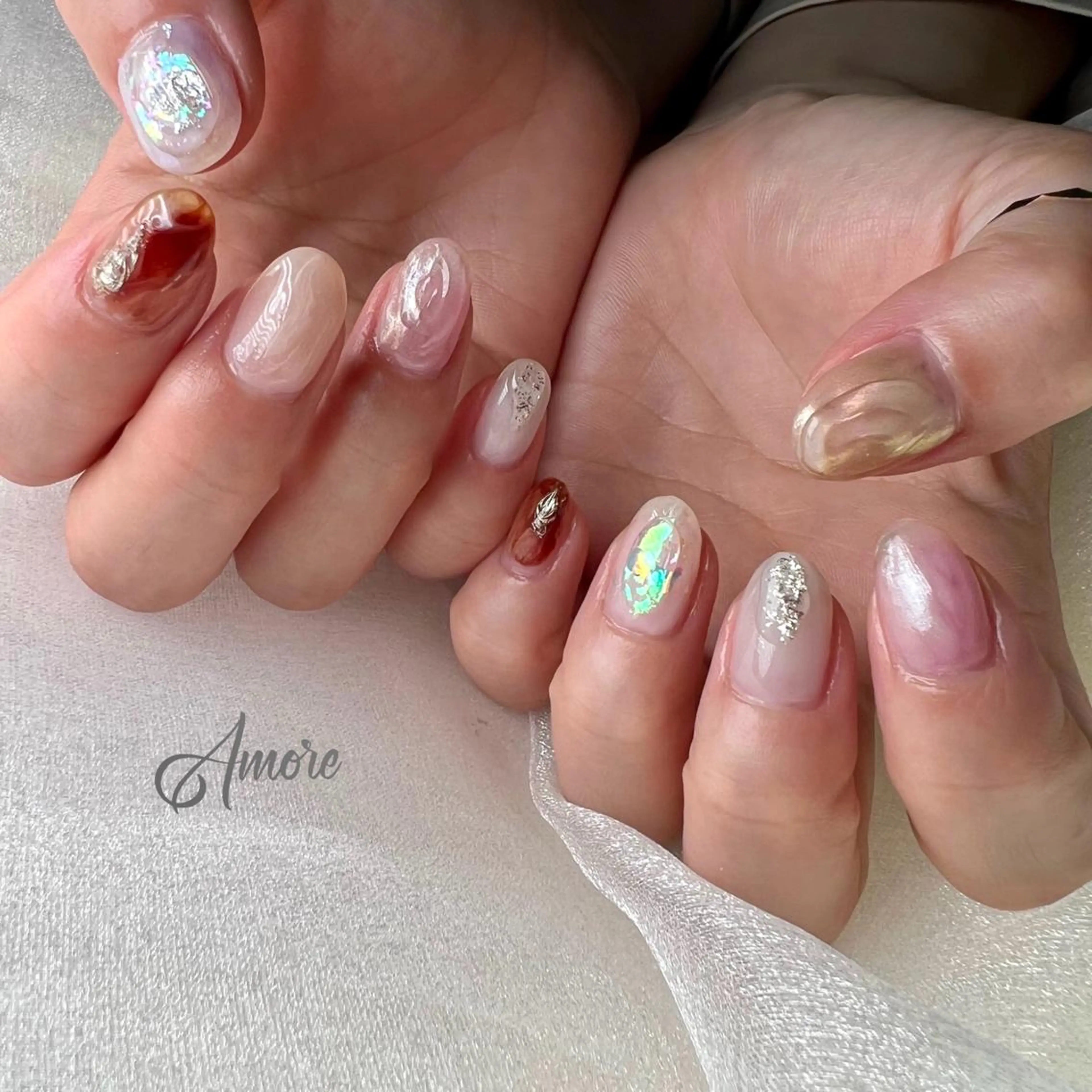 ネイル ジェルネイル 韓国ネイル パラジェル 夏ネイル You kyehwaのネイルデザイン