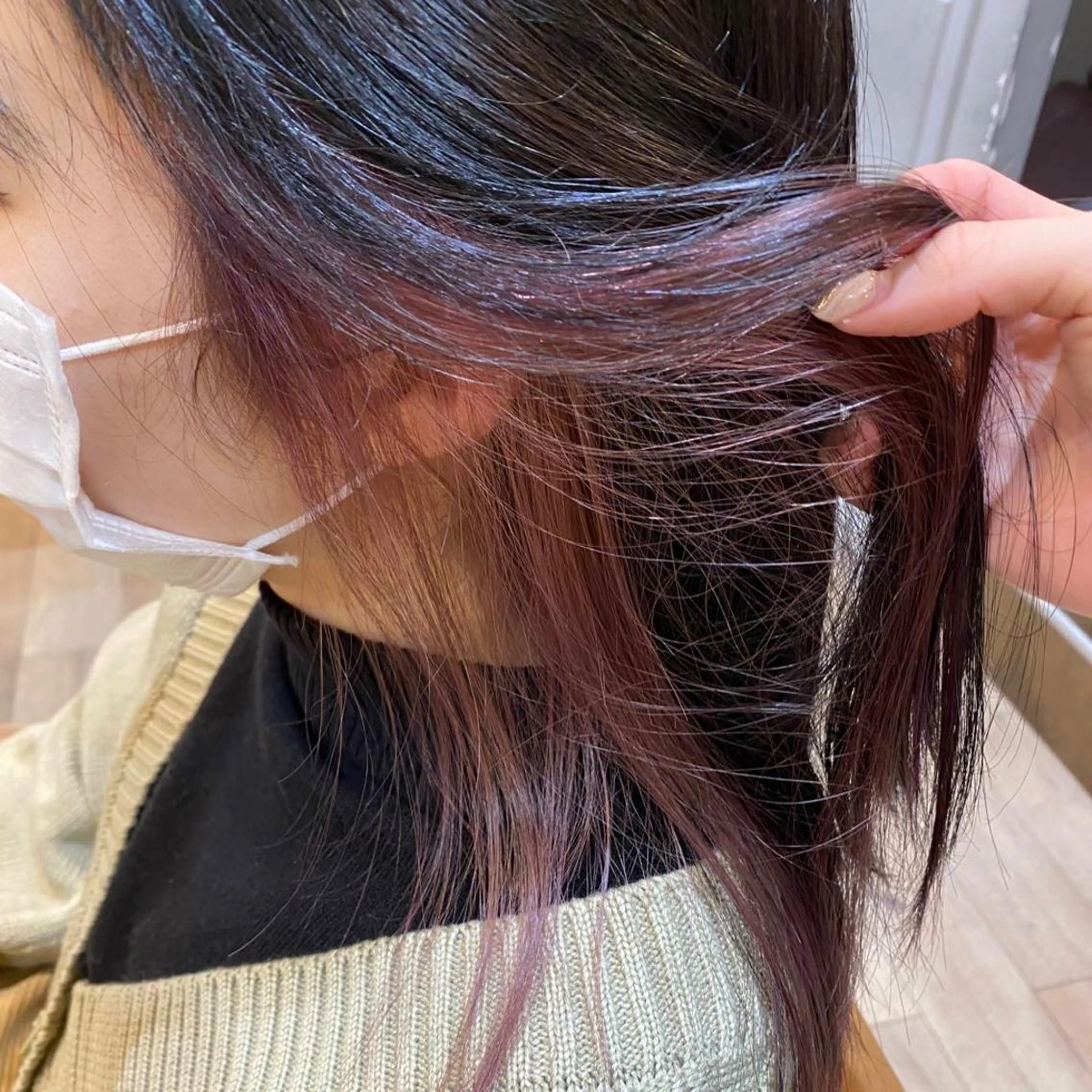 セミロング カラー バイオレットカラー sol Amiのヘアスタイル