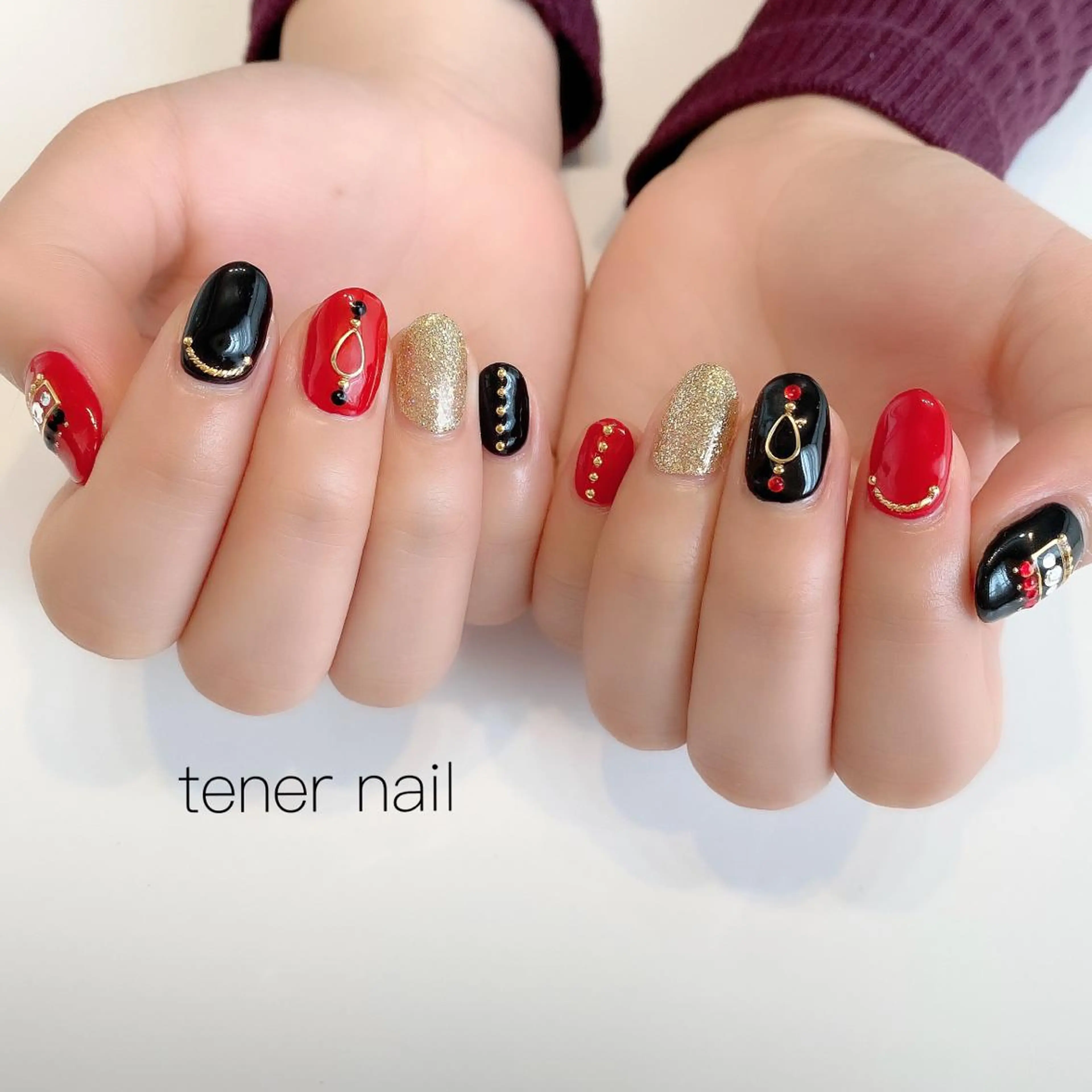 ネイル 赤色 テネルネイル tener nailのネイルデザイン