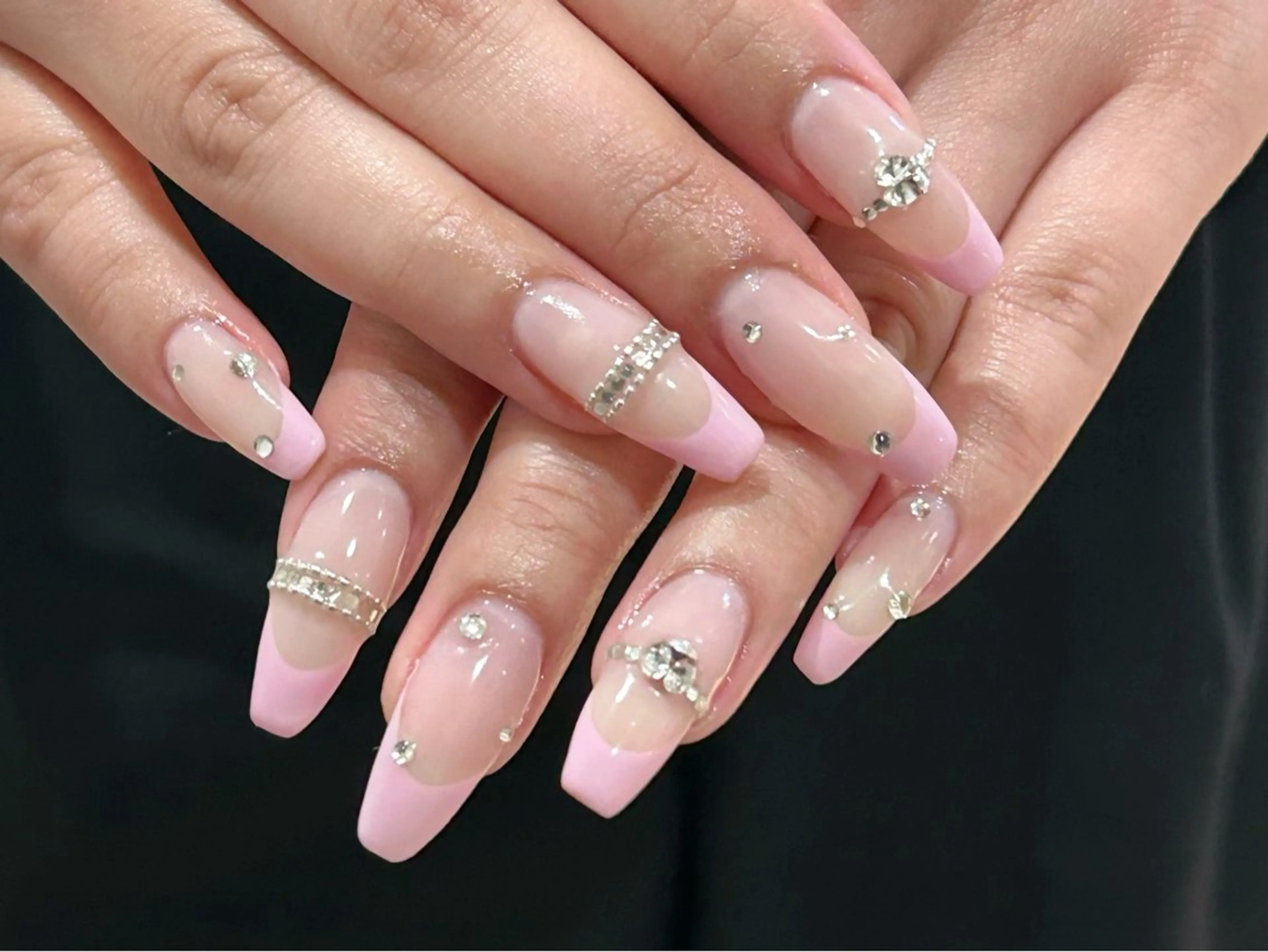 ネイル フレンチネイル パステルネイル ピンク 春ネイル ハンドネイル Bianca栄店 はるなのネイルデザイン