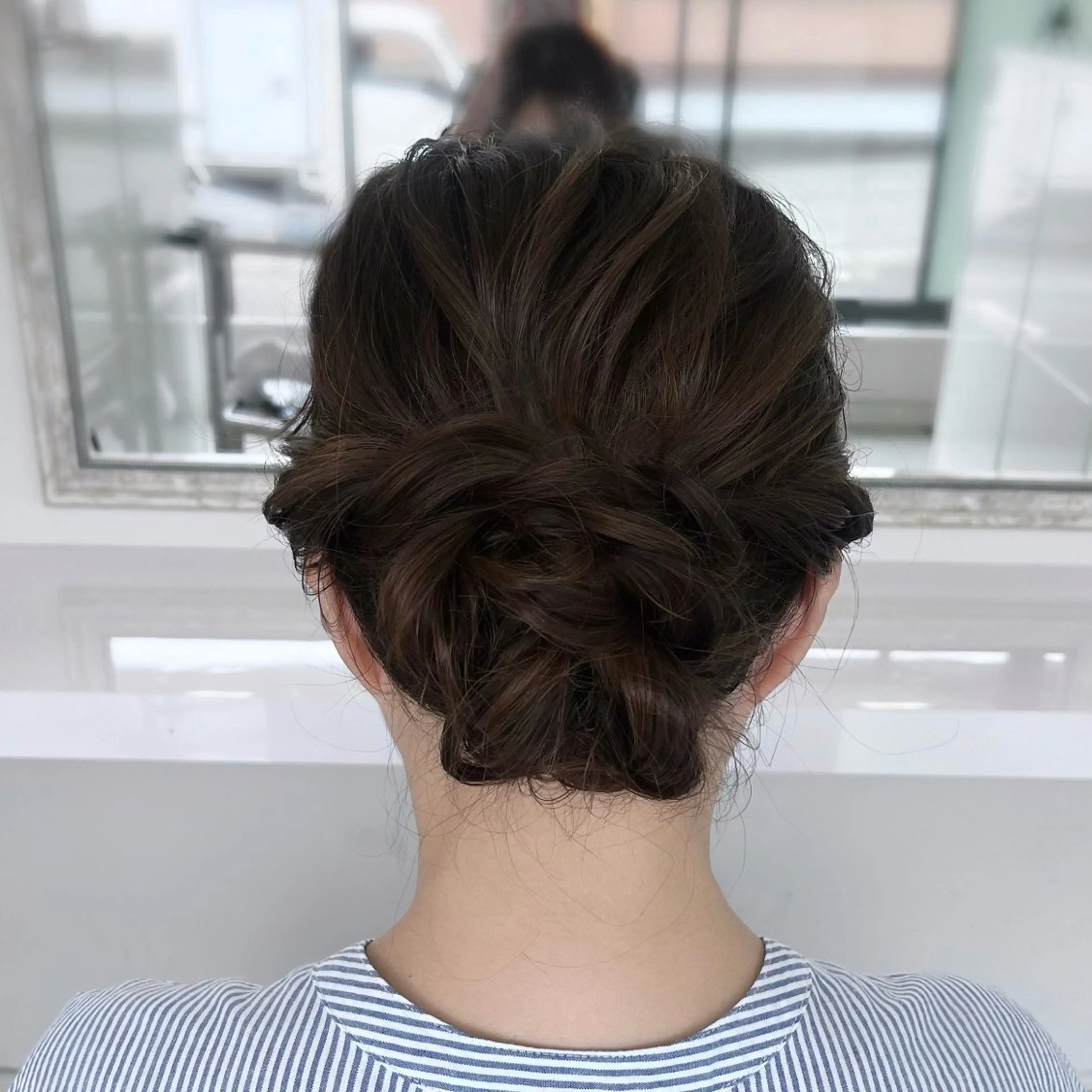 セミロング Rinkaアレンジ/ 顔まわり/縮毛矯正のヘアスタイル