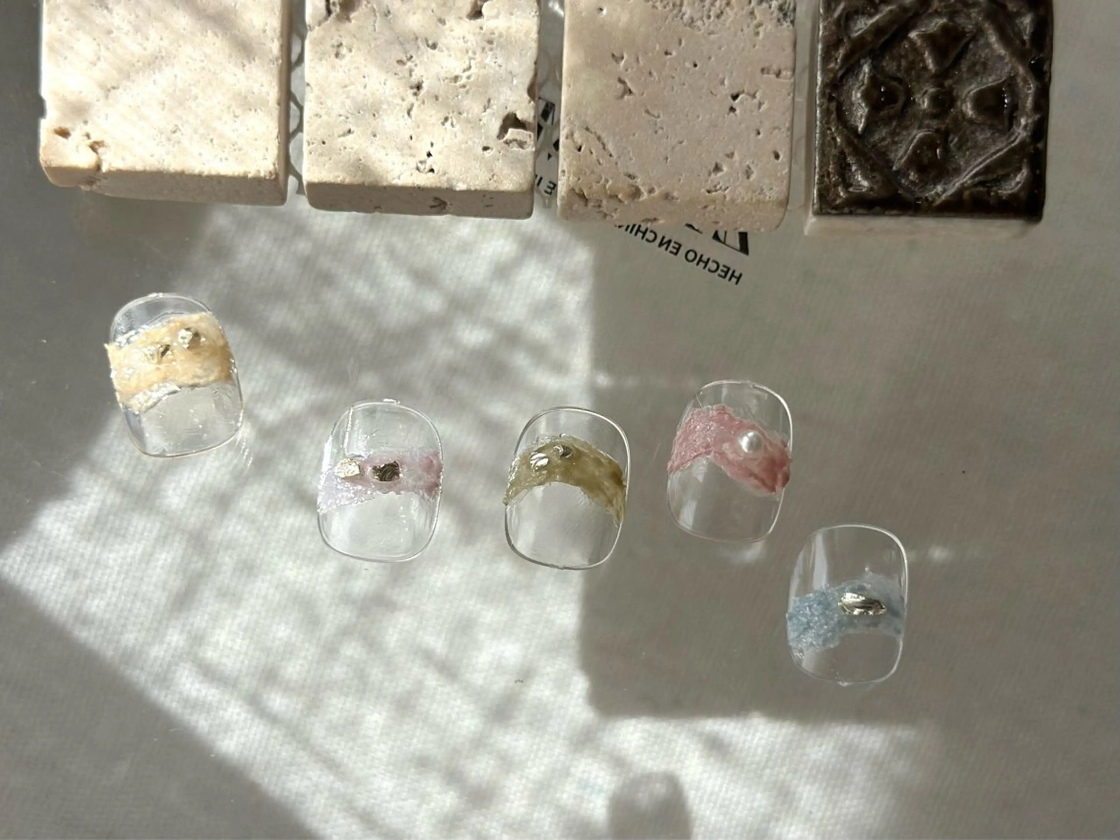 ネイル ブルー クリアネイル ジェルネイル グリーン ニュアンスネイル ANOVA所属・ANOVA アノヴァのネイルデザイン