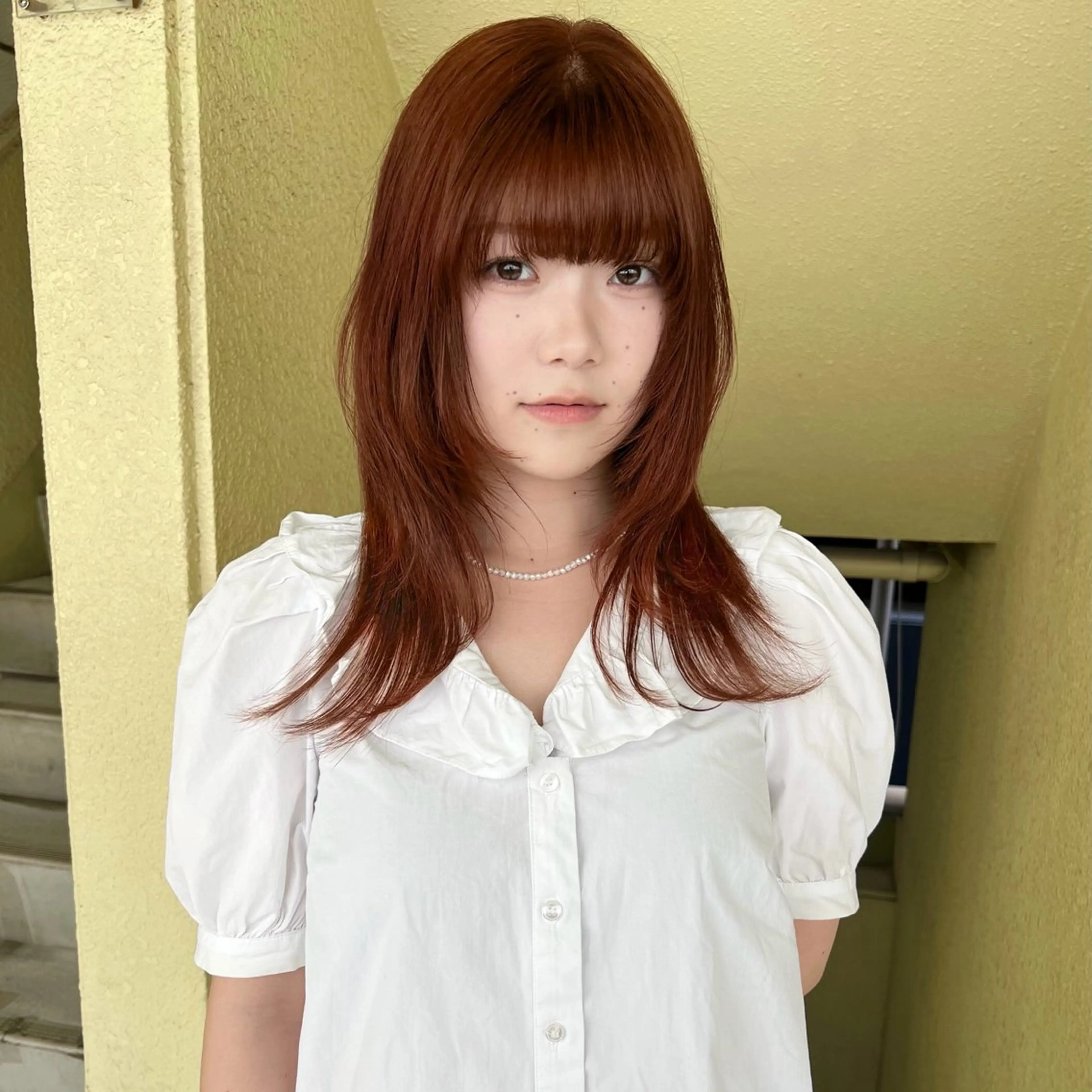 セミロング カラー 透明感カラー カット ヘアカラー トリートメント レイヤーカット/暖色 カラー/mao🎀のヘアスタイル