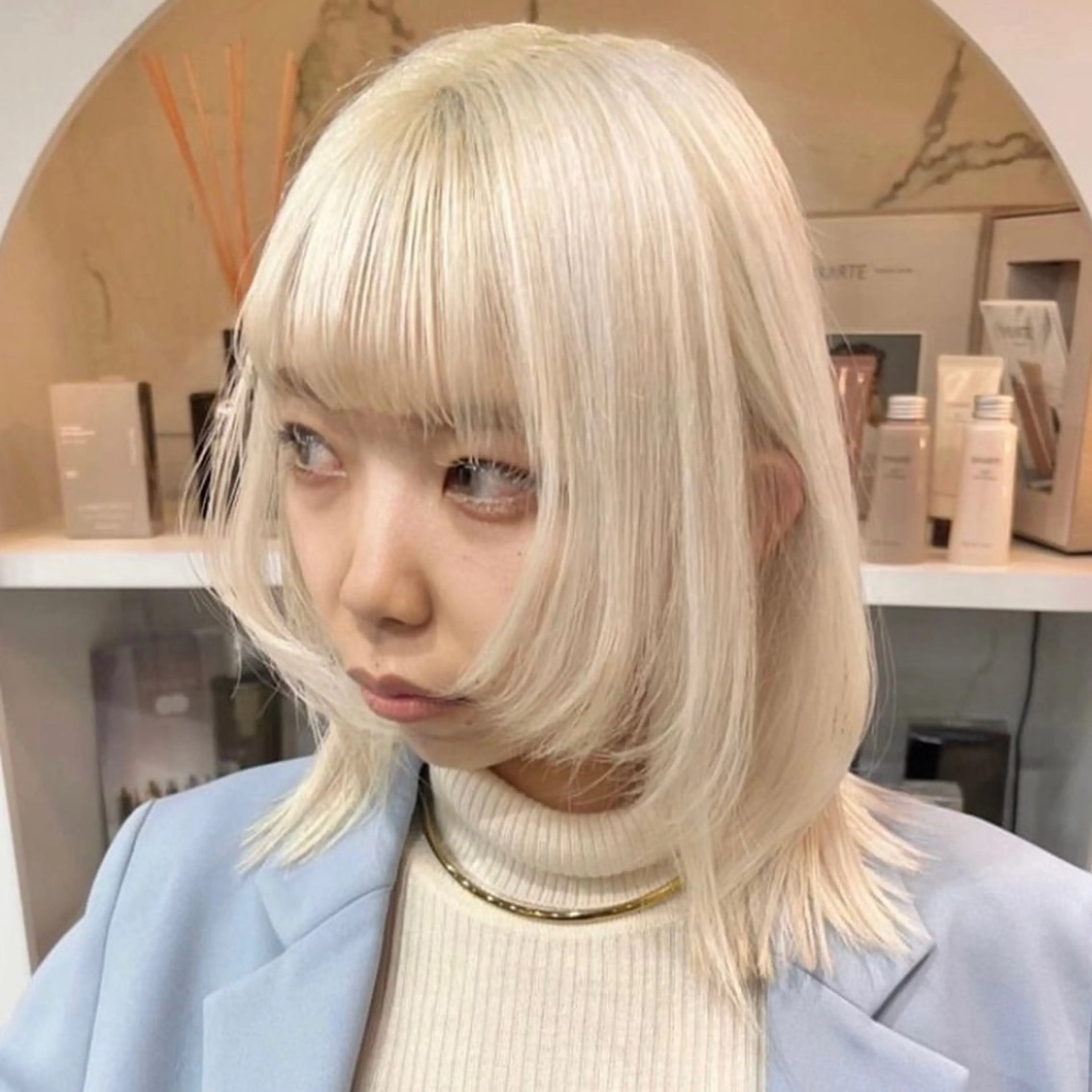 ミディアム カラー エクステモデル募集 💗大阪梅田/川上のヘアスタイル