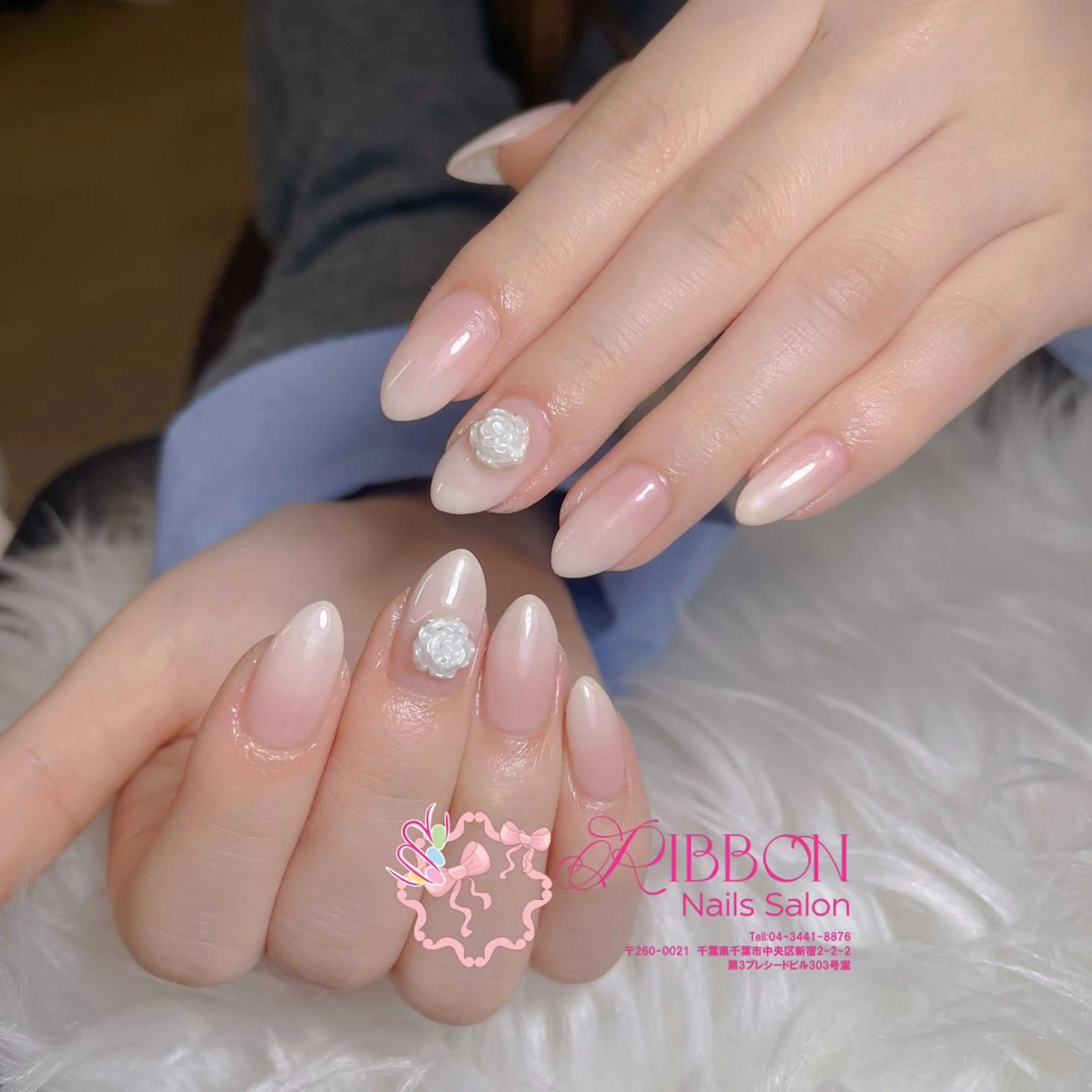 ネイル フレンチネイル ジェルネイル マグネットネイル 持ち込み ニュアンスネイル ハンドネイル Ribbonnail salonのネイルデザイン