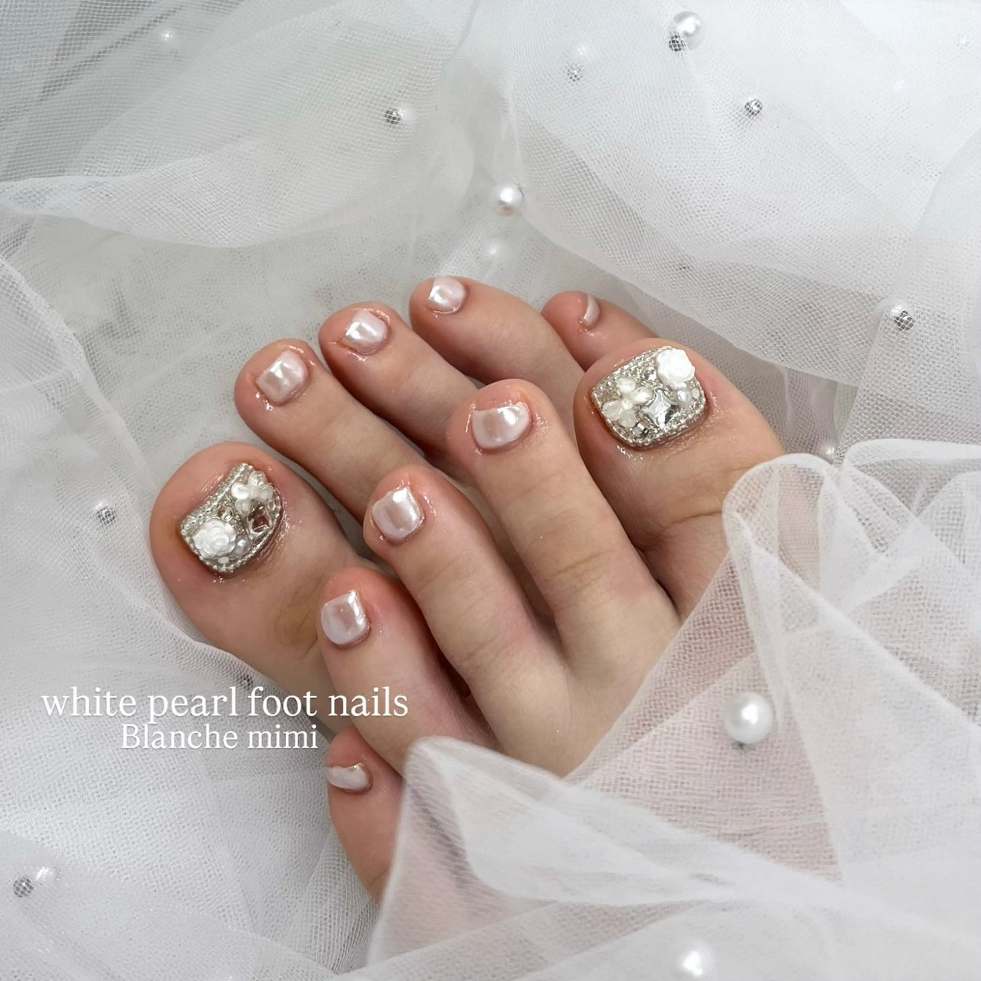 ネイル フットネイル Blanche mimi.u_aのネイルデザイン