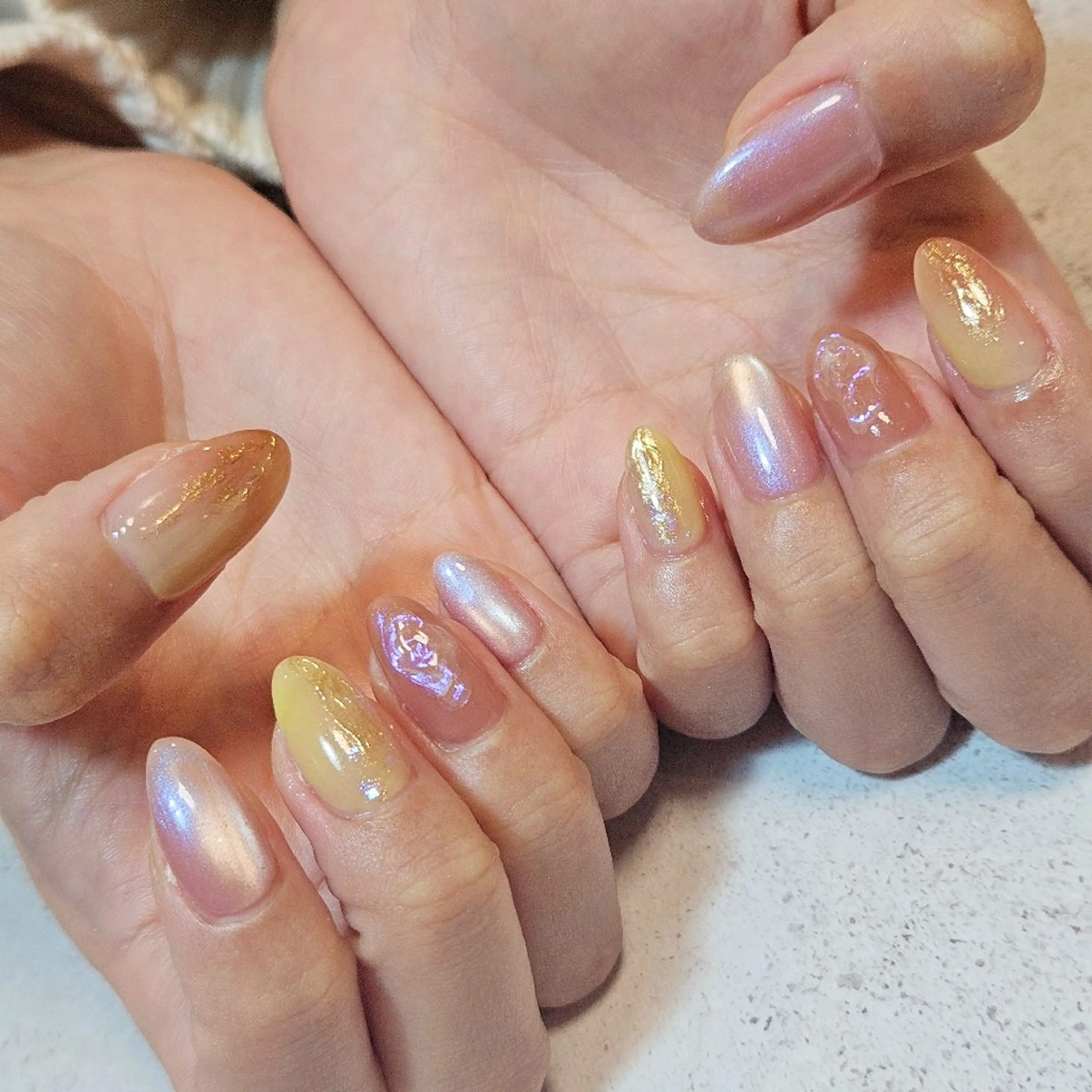 ネイル ニュアンスネイル 春ネイル ハンドネイル Nailsalon manoのネイルデザイン