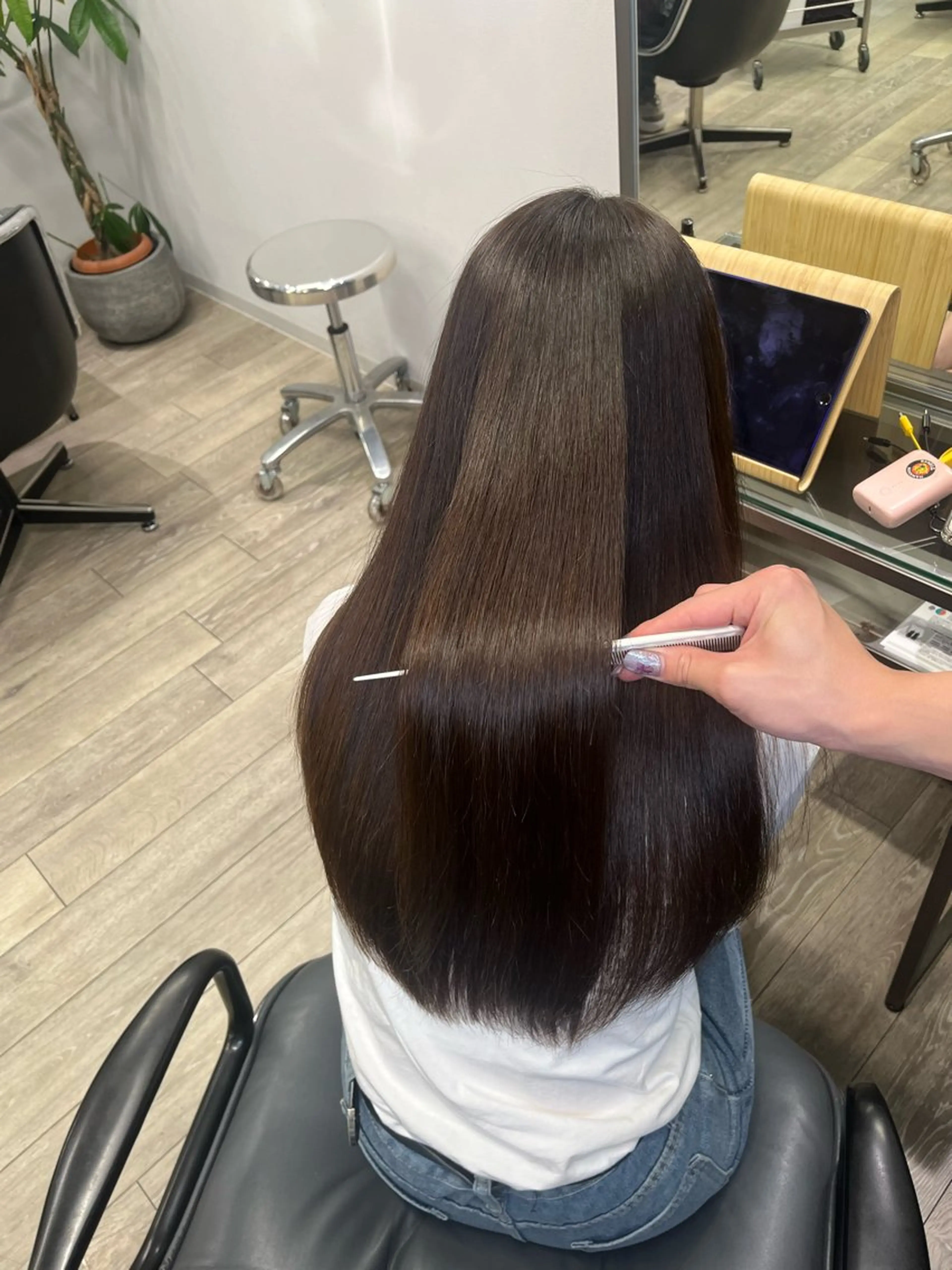 ロング 髪質改善 トリートメント 縮毛矯正 トリートメント JIN/暖色カラー /髪質改善/艶髪のヘアスタイル