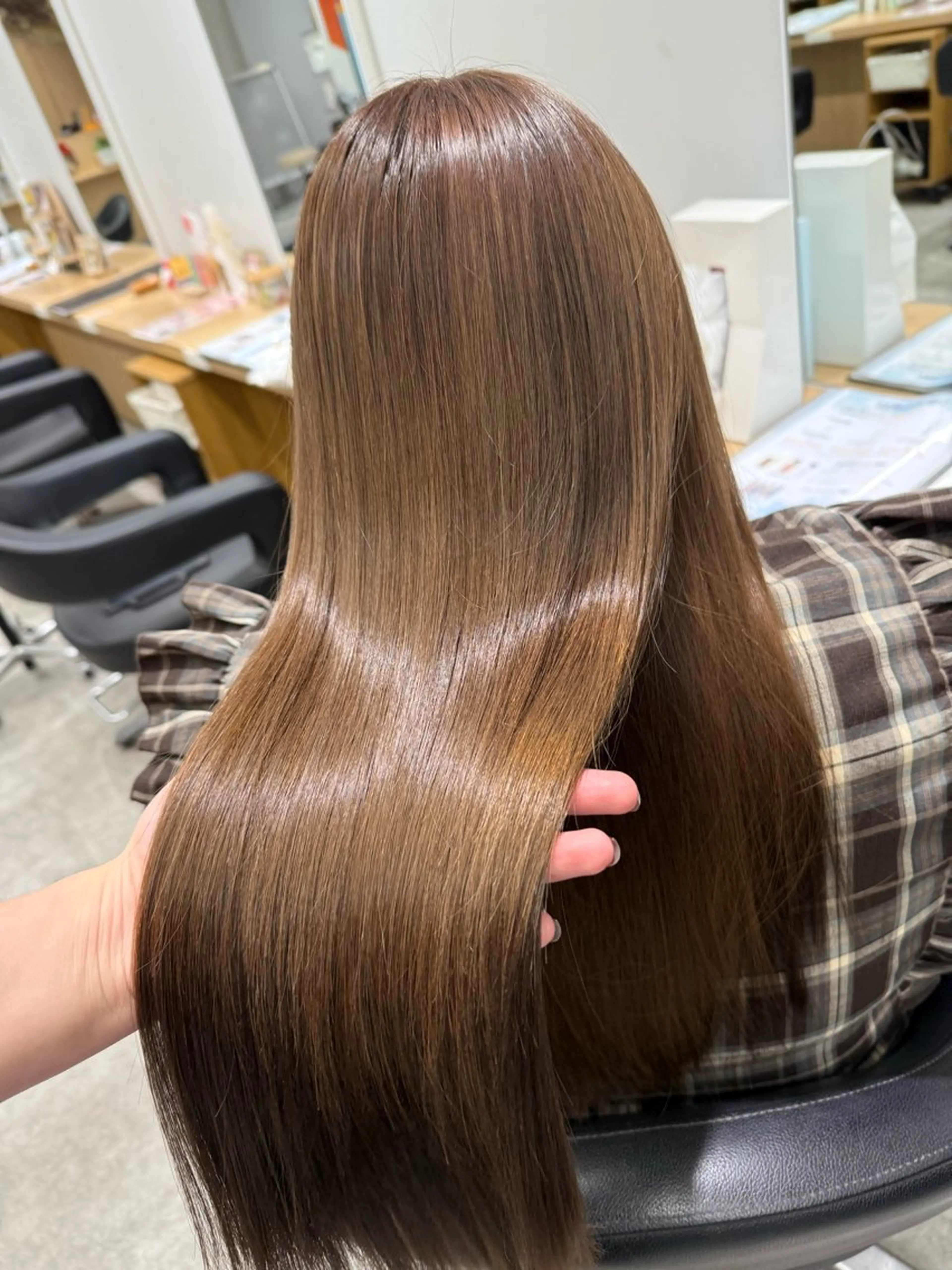 ロング カラー ブリーチ 髪質改善 トリートメント ヘアカラー トリートメント 巻ける髪質改善🫧ハ イライト/永田汰伊智のヘアスタイル