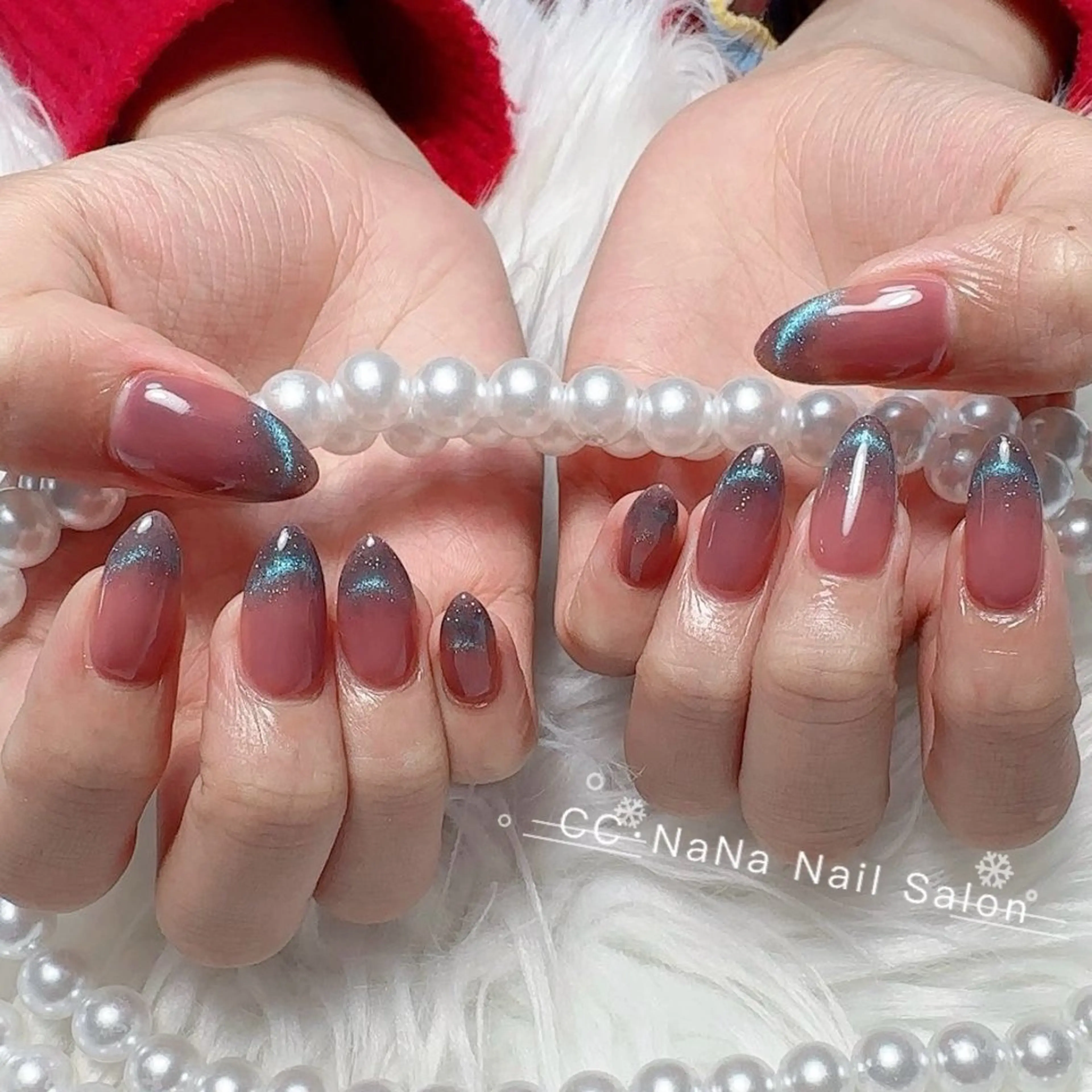 ネイル チークネイル フラッシュネイル ハート キラキラネイル 韓国ネイル ハンドネイル 💎CC・NaNa 韓国風ネイル🌙Cのネイルデザイン