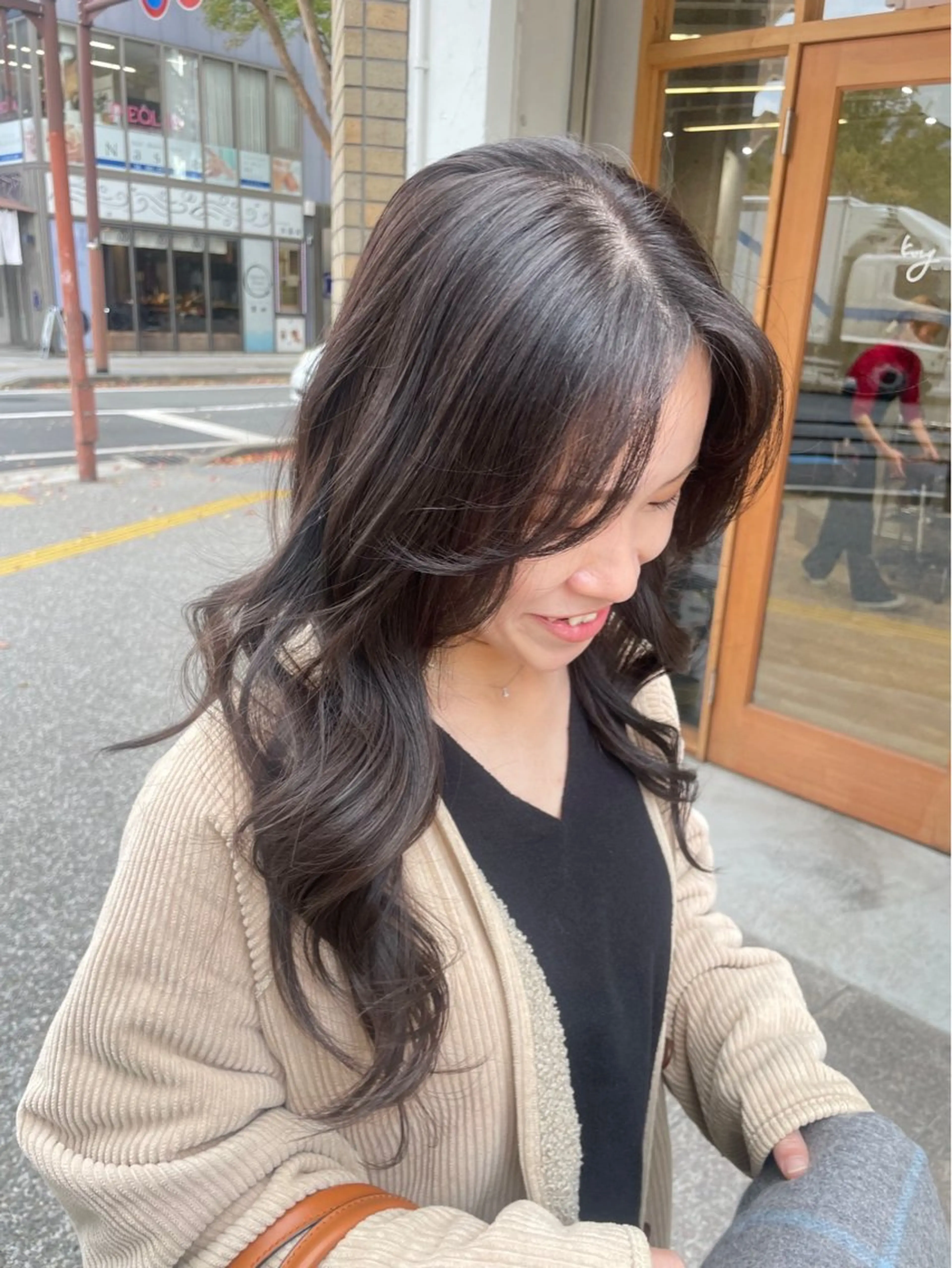 ロング カラー カット ヘアカラー トリートメント 東 史夏のヘアスタイル