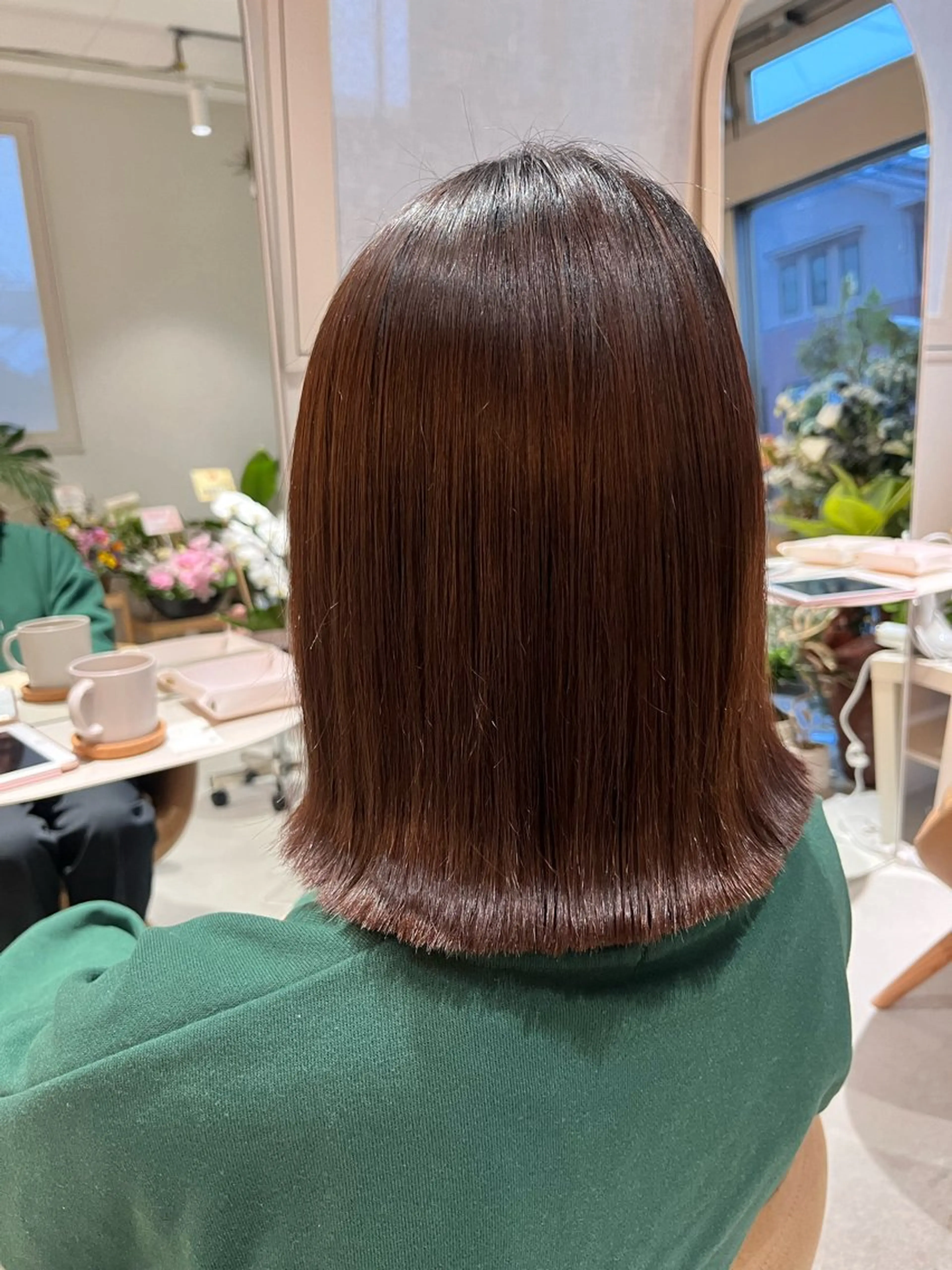 ミディアム カラー 酸性ストレート 暖色カラー／ ヘアセット🌛櫻井舞のヘアスタイル