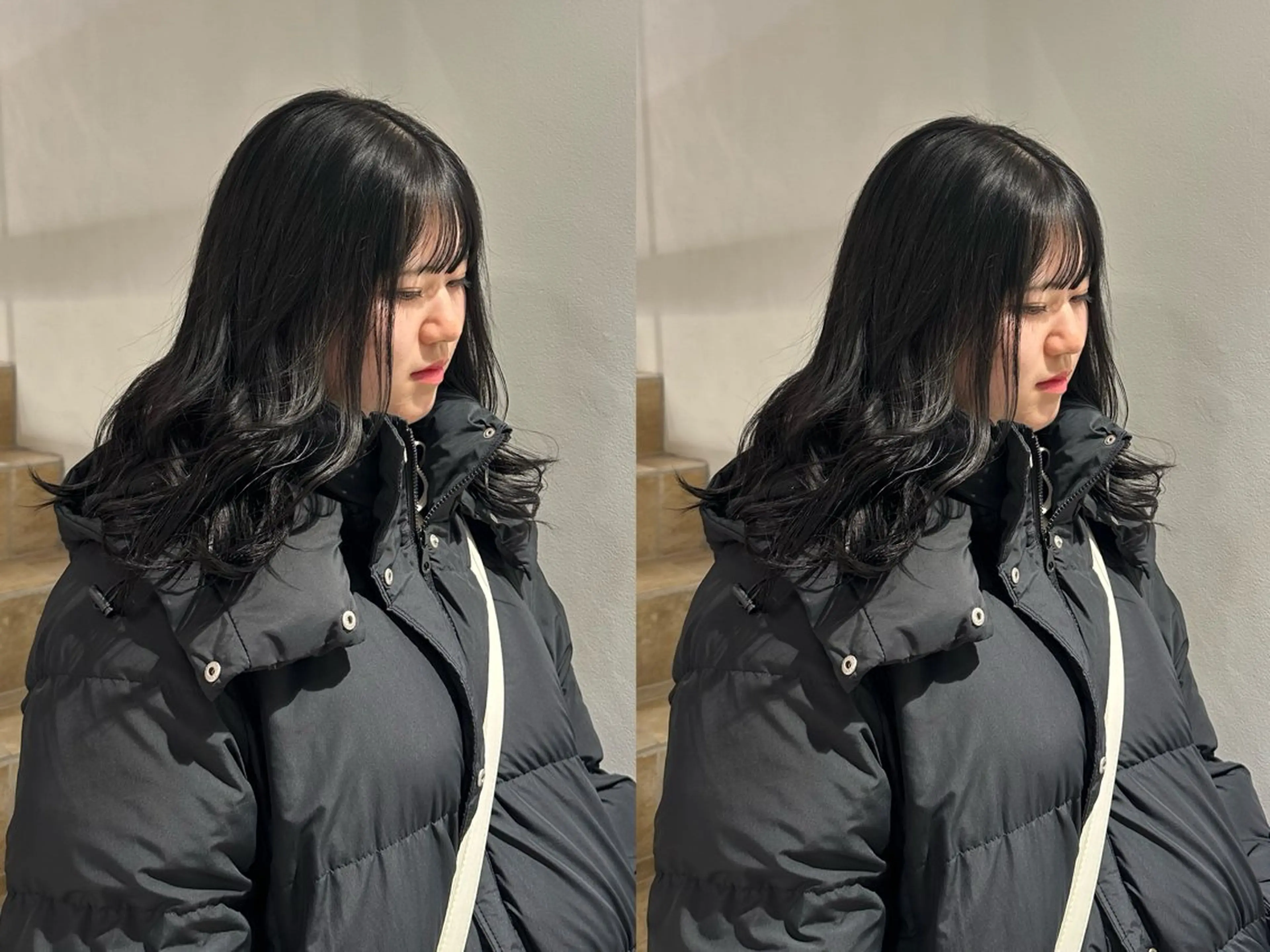 セミロング カラー MOE レイヤー/新宿三丁目のヘアスタイル