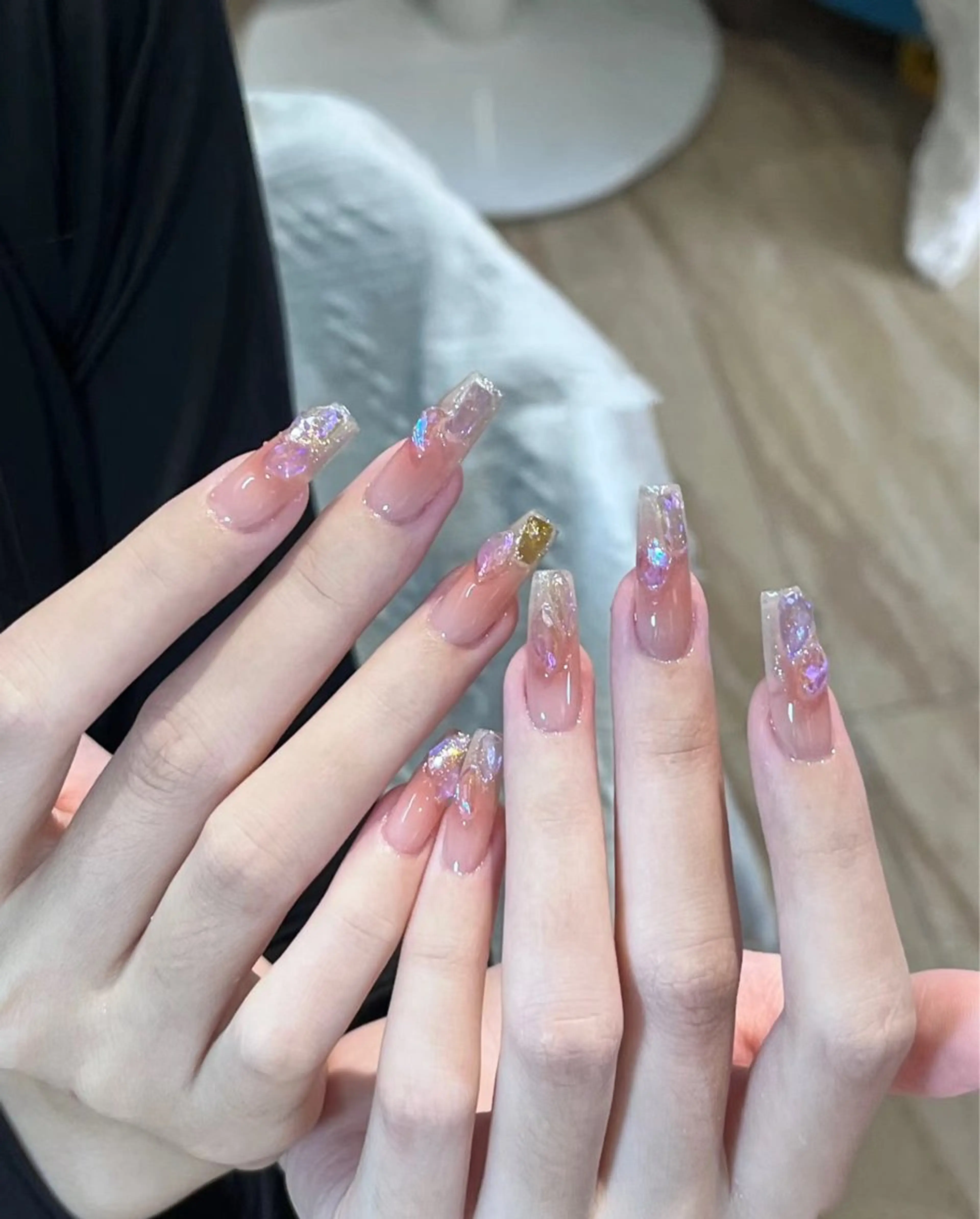 ネイル ジェルネイル ハート 韓国ネイル ニュアンスネイル オフィスネイル Niko nailサロンのネイルデザイン