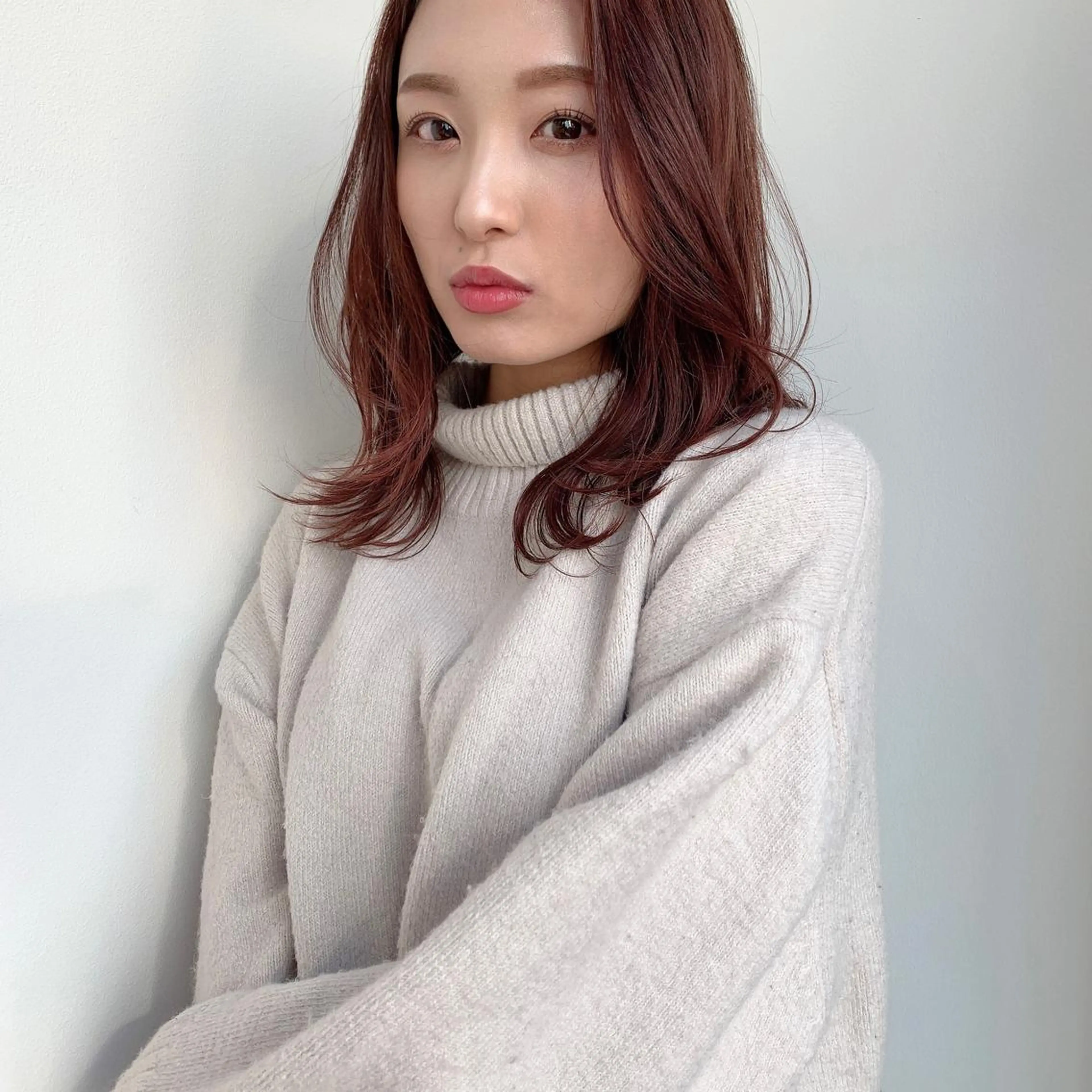 ミディアム くびれヘア レイヤーカット カット講師 久保匠のヘアスタイル