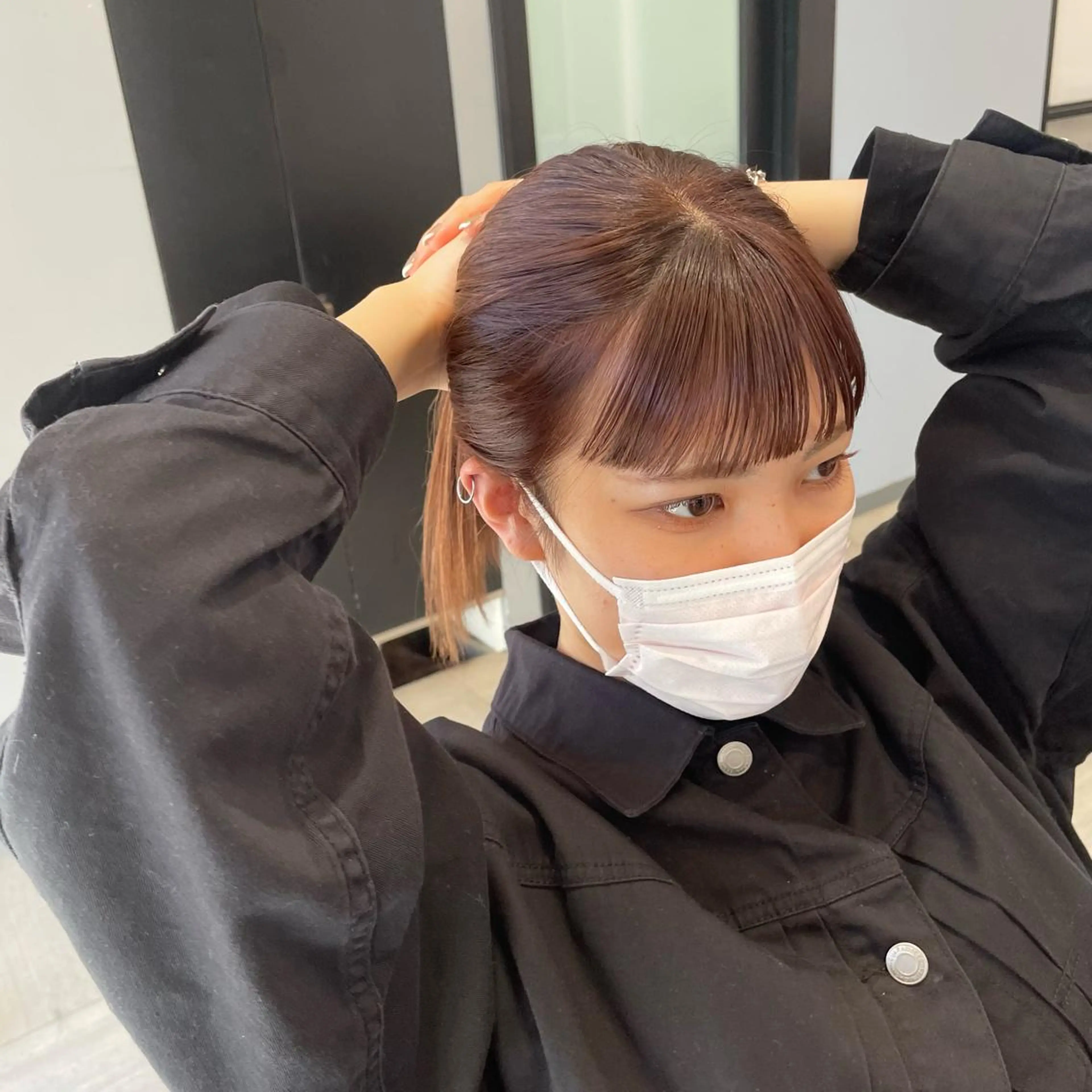 セミロング カラー ヘアアレンジ カット ヘアカラー トリートメント 金森 斗夢のヘアスタイル