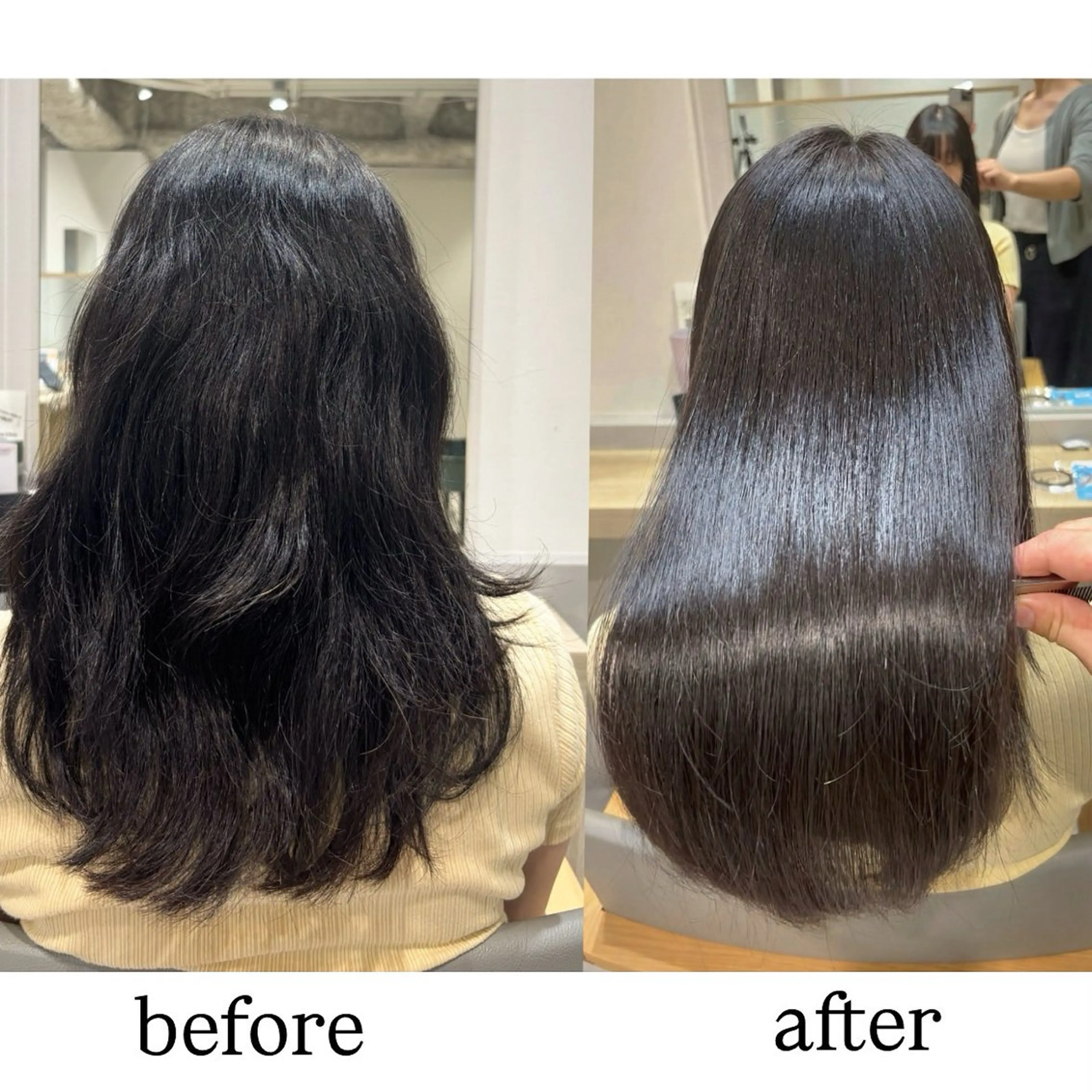 ミディアム 縮毛矯正 LOVEST / クロサカ ユウナのヘアスタイル