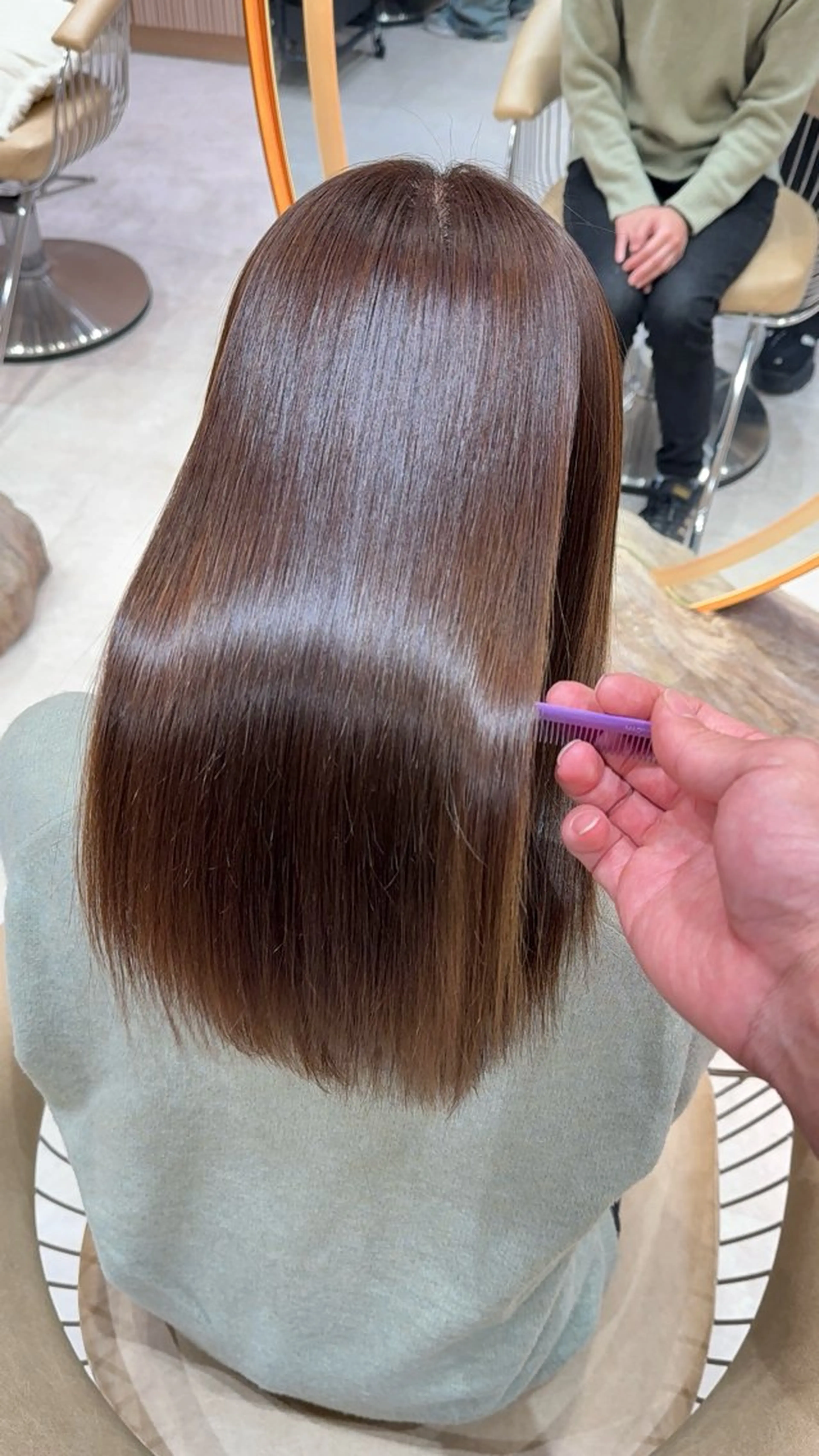 セミロング カラー カット ヘアカラー 縮毛矯正 レイヤー❣️縮毛矯 川村利幸のヘアスタイル