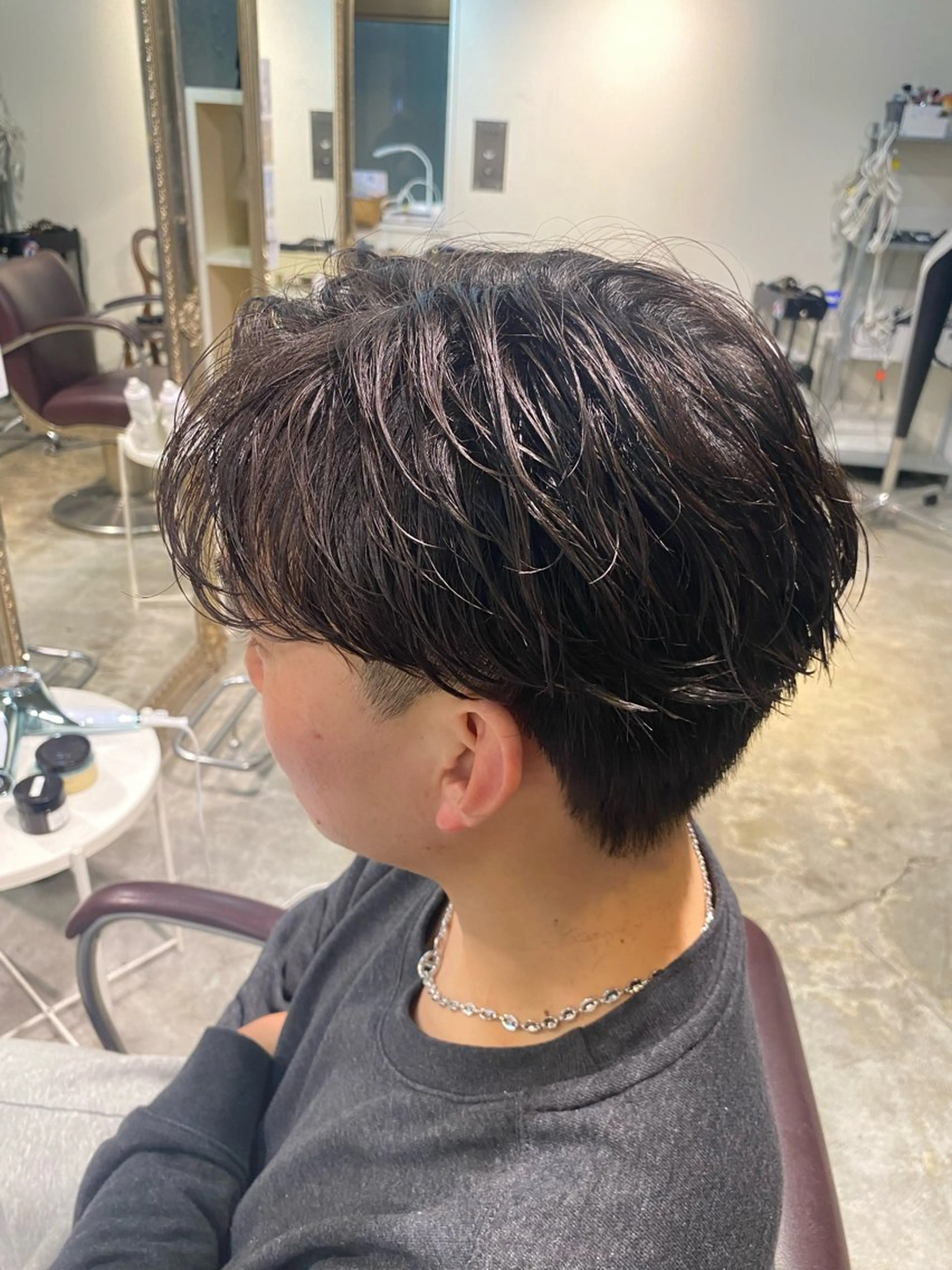 ショート パーマ メンズ フェザーパーマ メンズパーマ カット パーマ パーマ特化/フェザー パーマシャドウ/真生のヘアスタイル