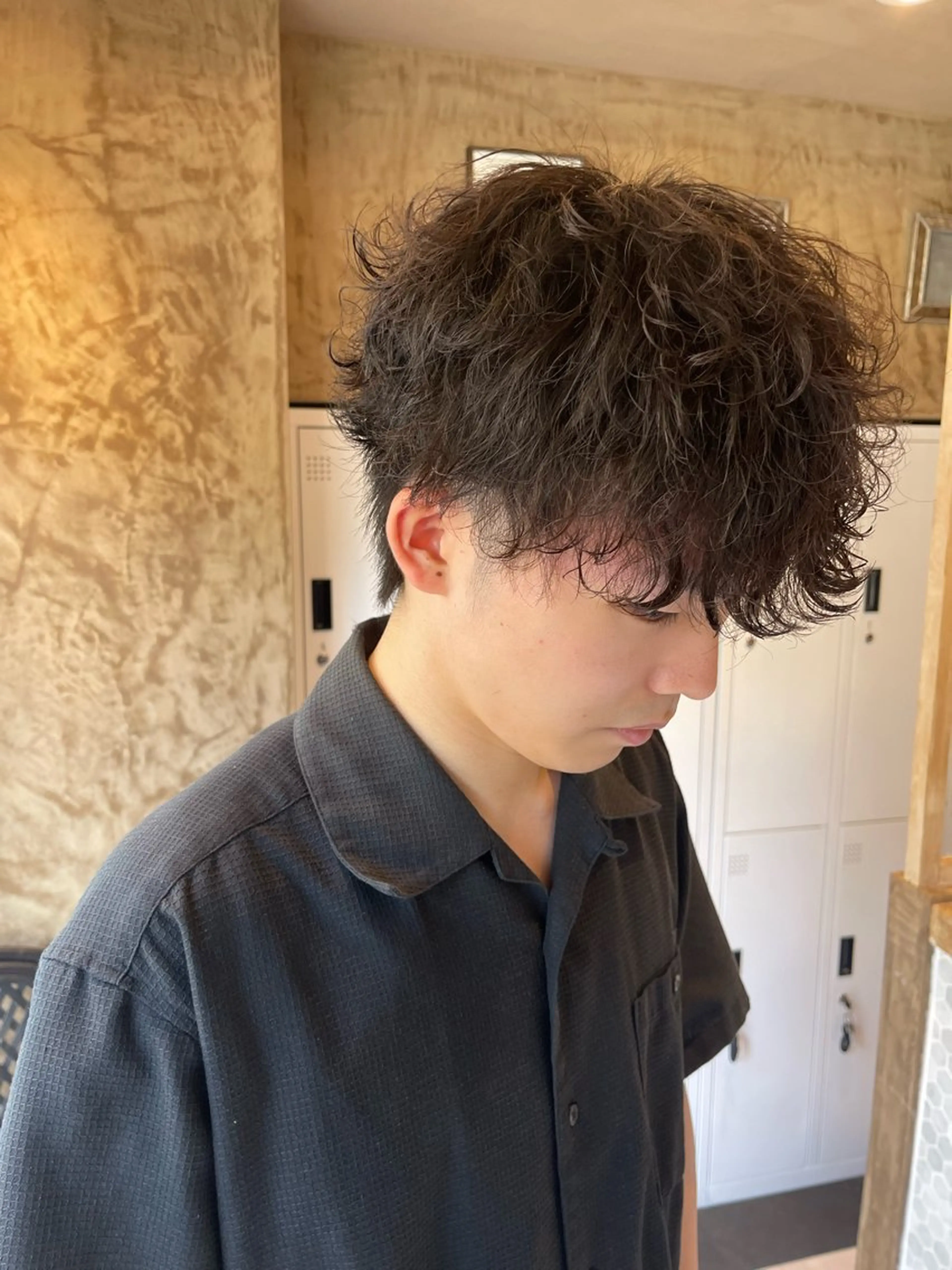 パーマ メンズ メンズパーマ 波巻きパーマ AUBE HAIR sereine　オーブヘアー　セレーヌ所属・髪質改善特化✨ 山根　禎章のヘアスタイル