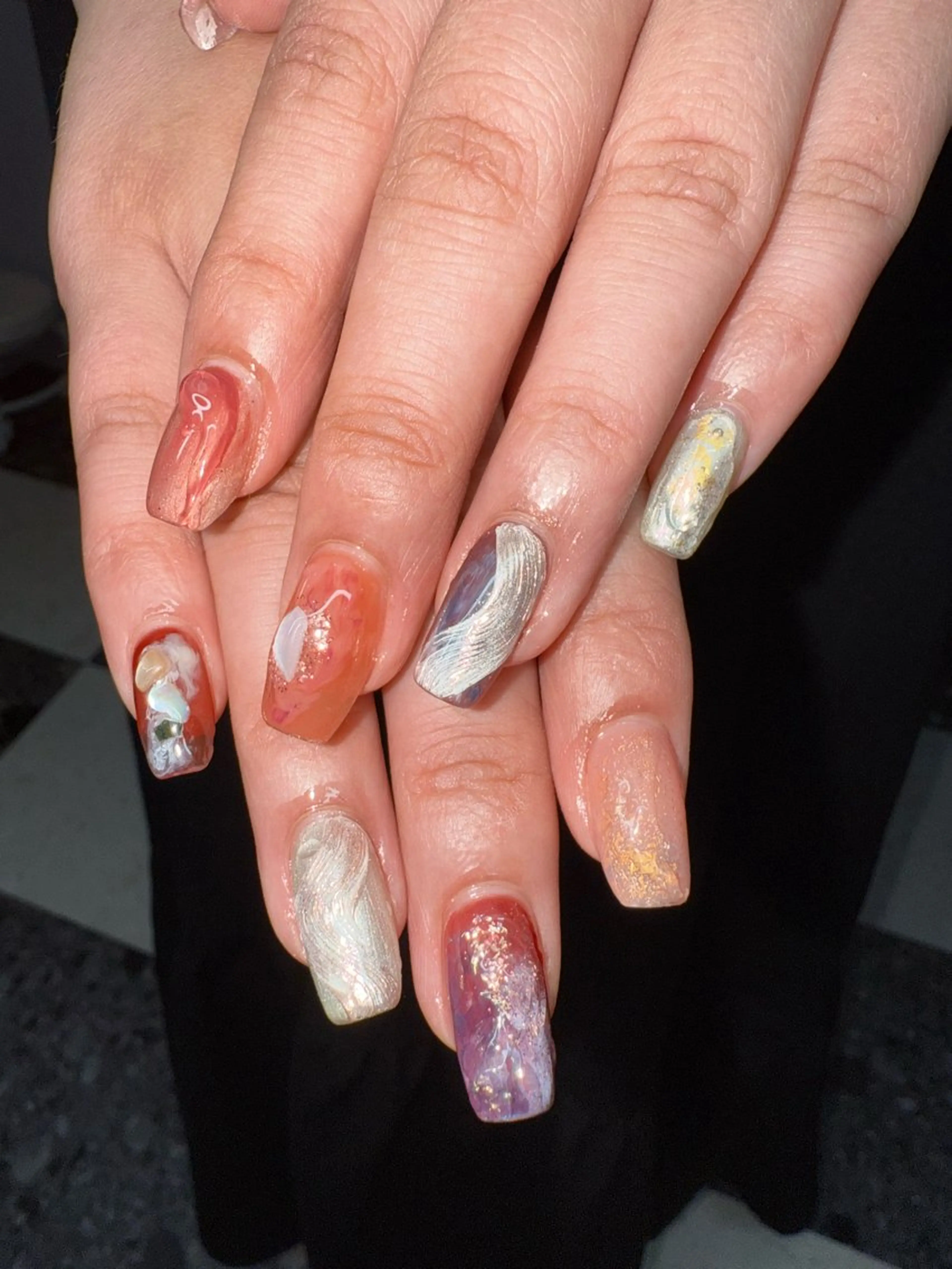 ネイル アートネイル ニュアンスネイル シンプルネイル ハンドネイル posa nail モエミのネイルデザイン