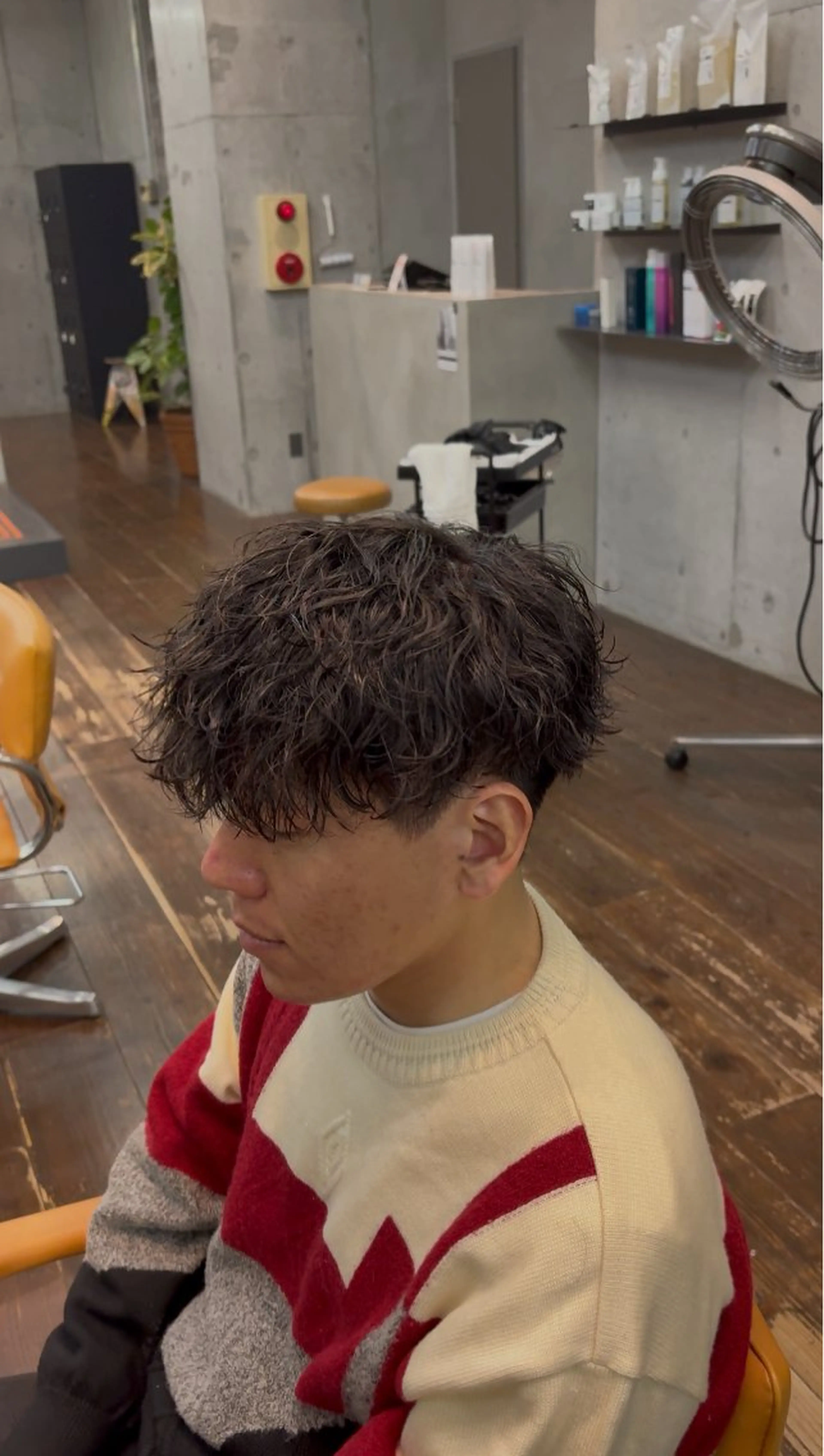 ミディアム パーマ メンズ カット 山口 陽平のヘアスタイル