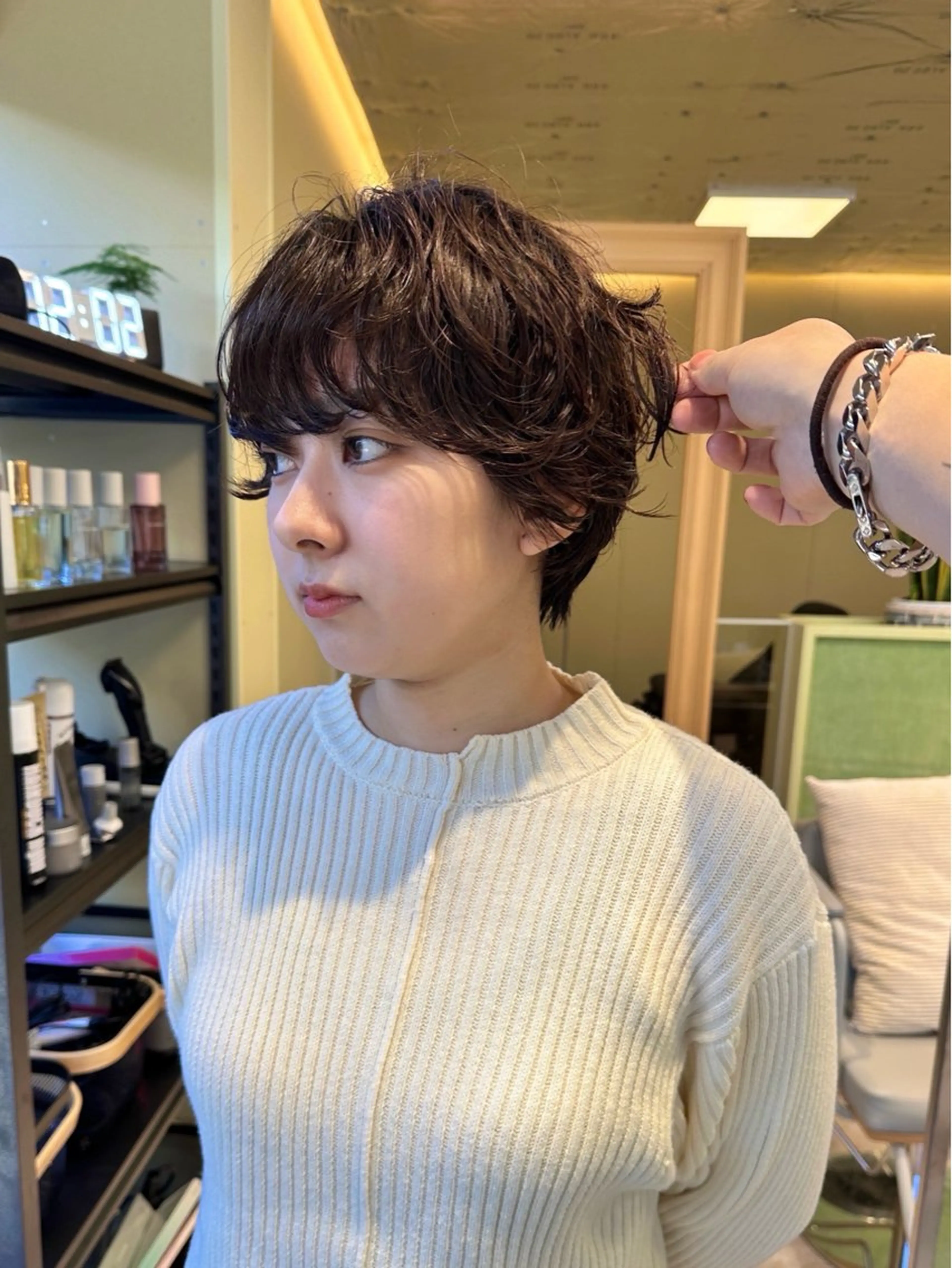 ミディアム カット ヘアカラー ボブ/ぱつっとボブ/ 谷口 海星のヘアスタイル